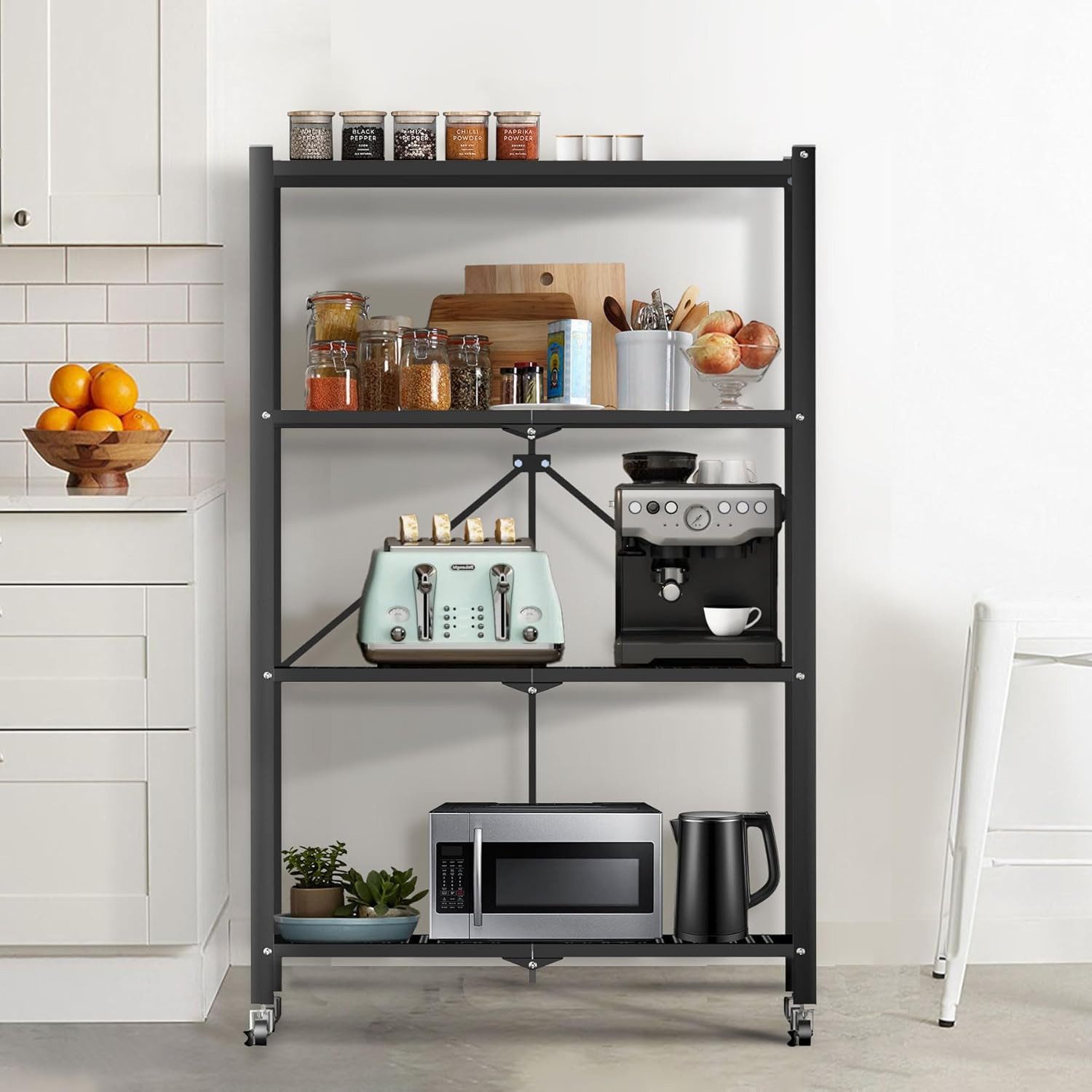 HomeMiYN Mehrzweckregal Klappregal mit Rollen Bücher Küchenregal Platzspare günstig online kaufen