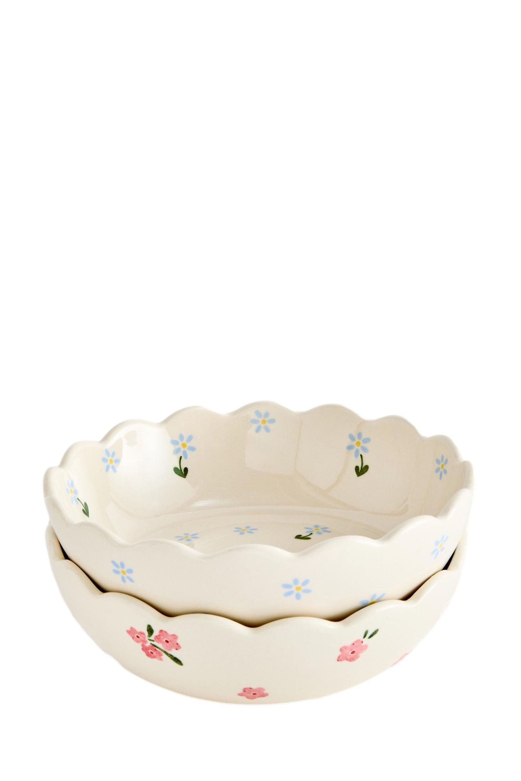 Next Snackschale 4 x Maisie stapelbare Snackschalen, Blumenmuster, Steingut, (1-tlg)