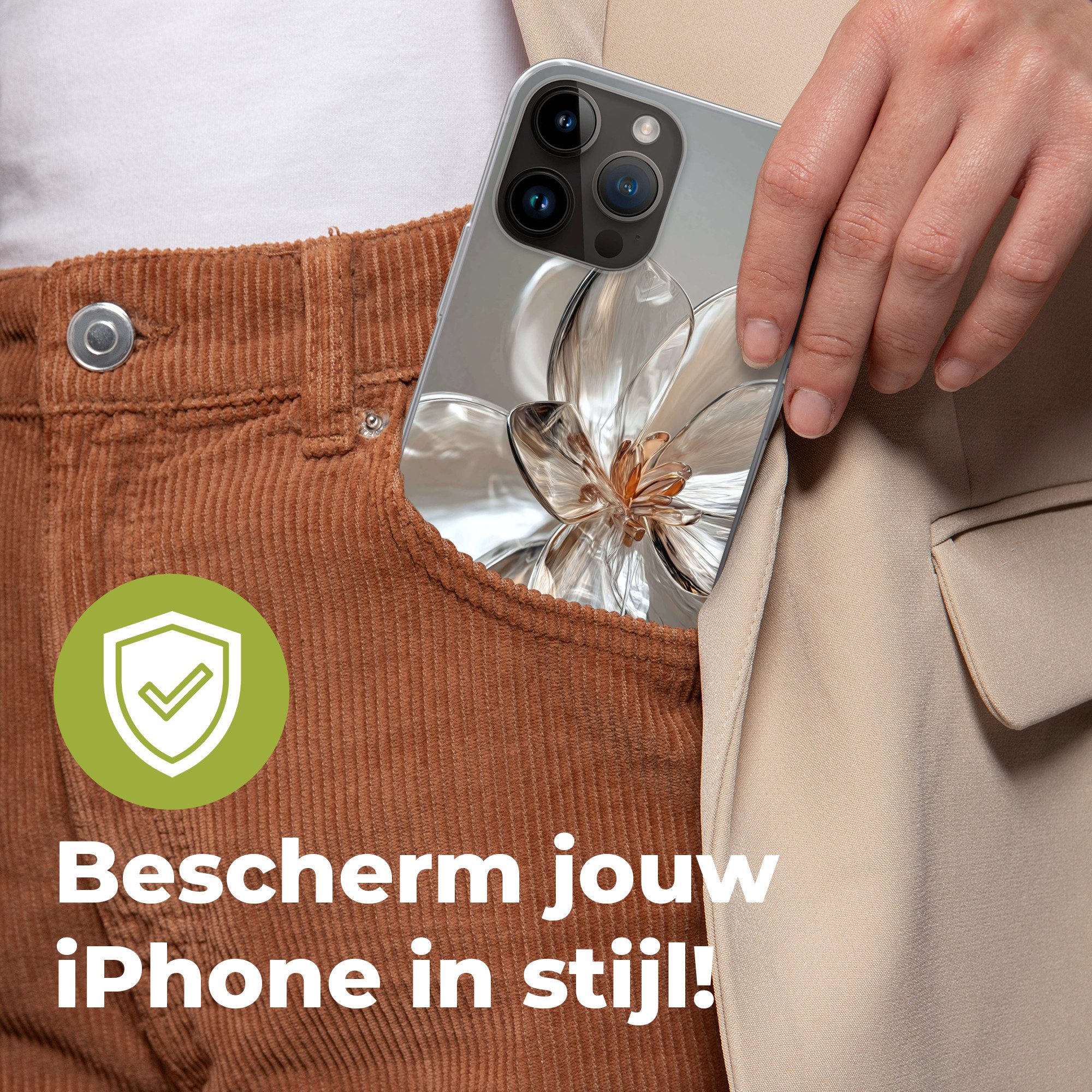 MuchoWow Handyhülle für Apple iPhone 14 Pro Max Blume - Gläser - Transluzent, Smartphone-Bumper, Print, Handy Schutzhülle Dünn
