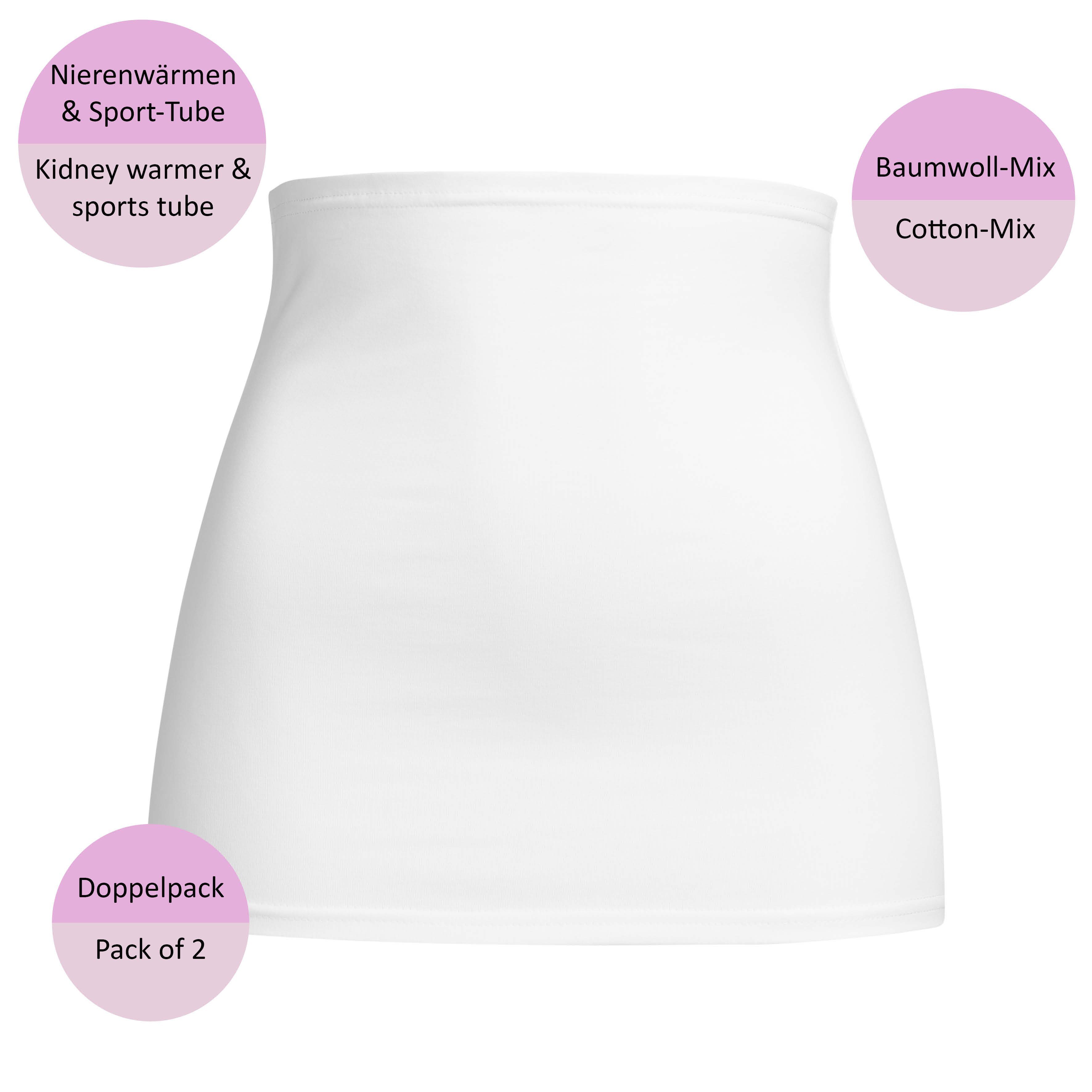 Herzmutter Bauchband Tube-Nierenwärmer - 2er-Set - Baumwolle - Shirtverlängerung