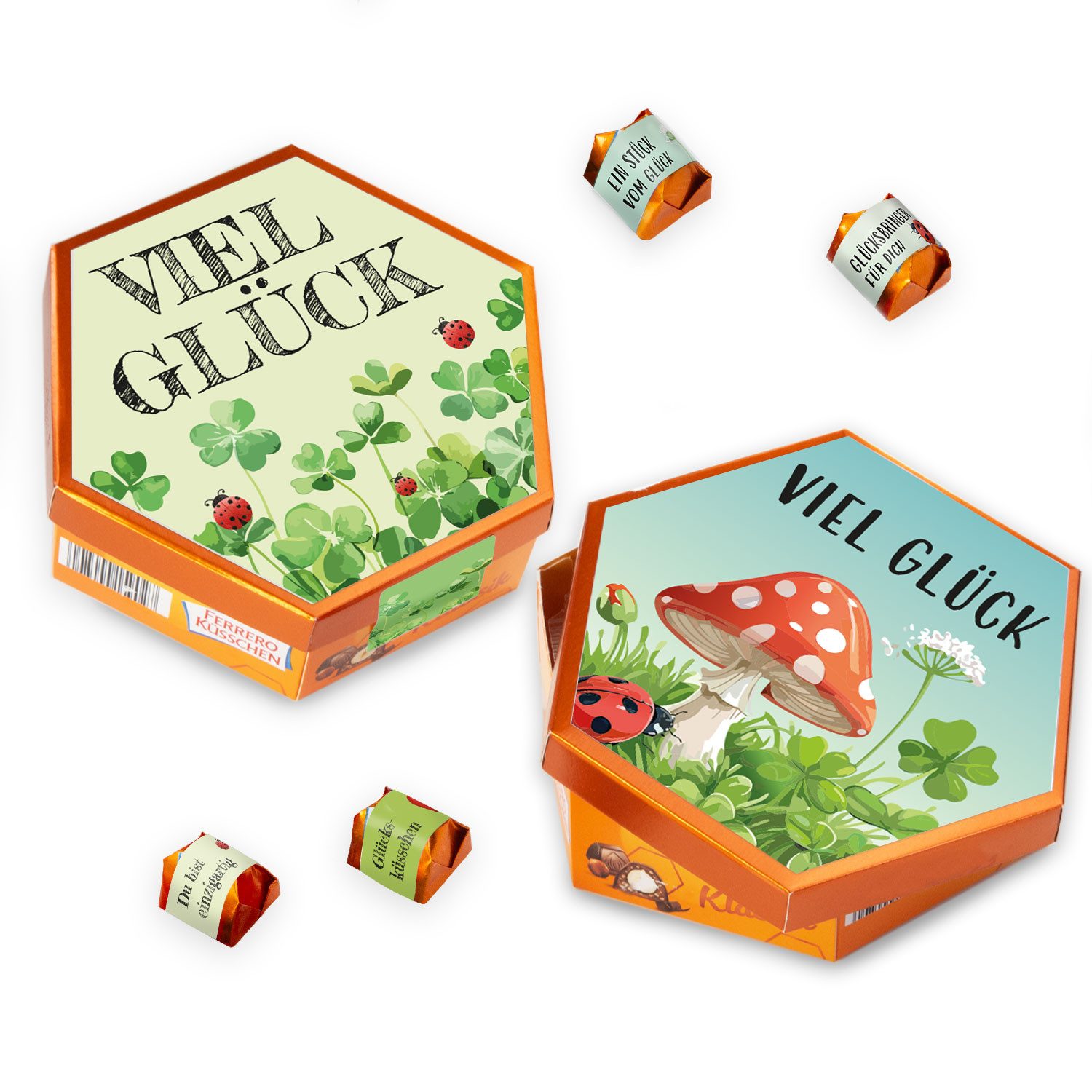 younikat Geschenkbox Aufkleber-Set passend für Küsschen Pralinen I dv1552