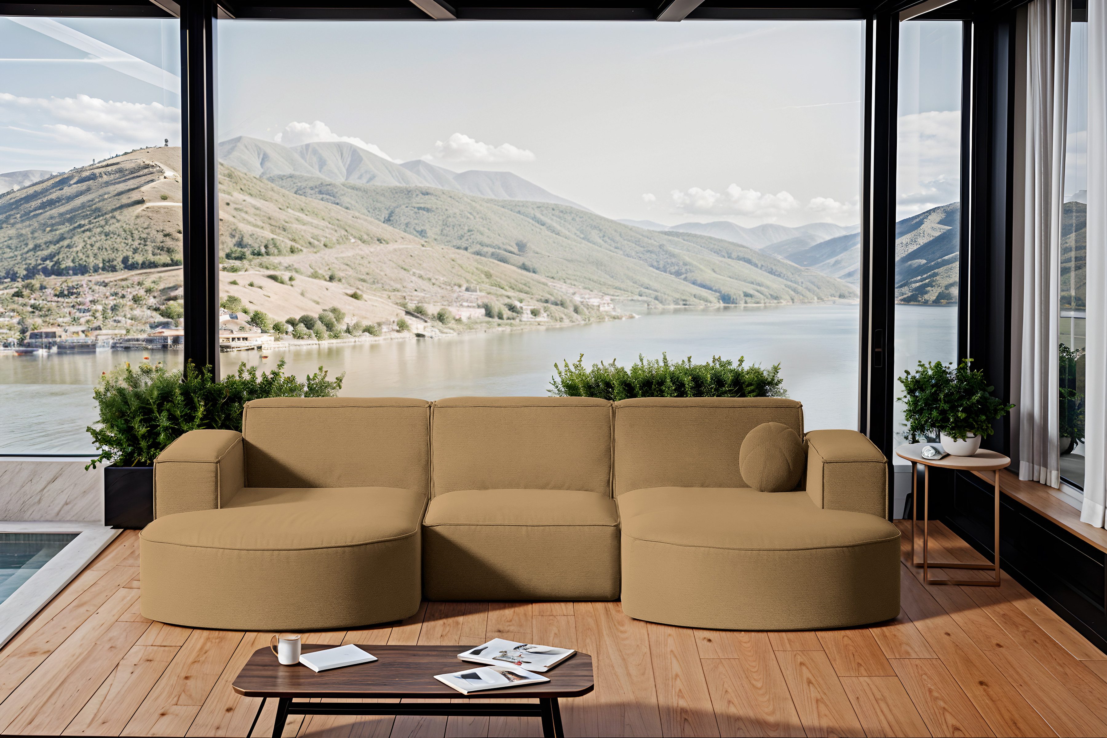 Kaiser Möbel Gartenlounge-Set Gartenmöbel Ecksofa,Couch,Sofa U-Form Garten Modena Studio U Patio