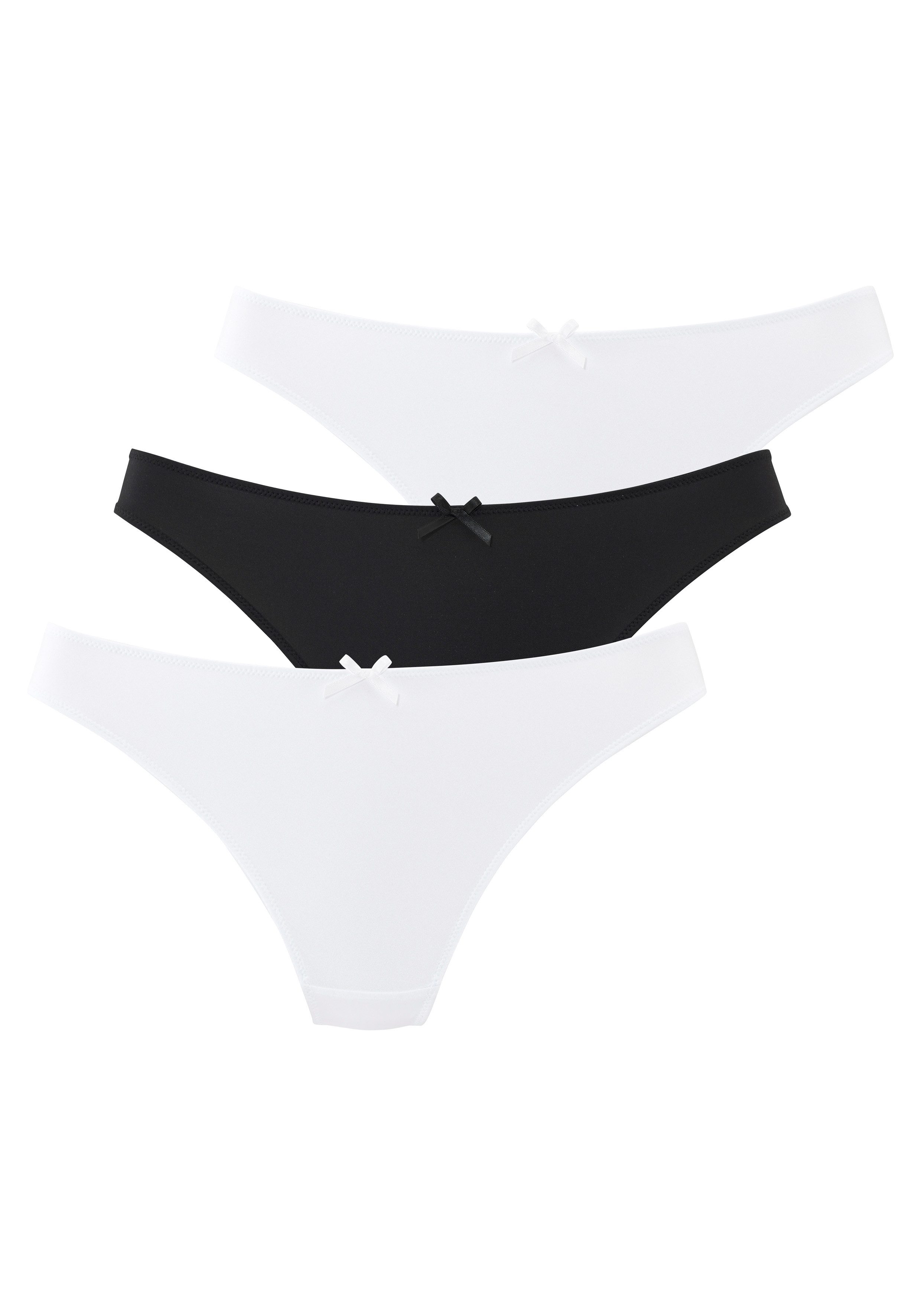 petite fleur by Lascana String (Packung, 3 Stück) mit blumiger Spitze
