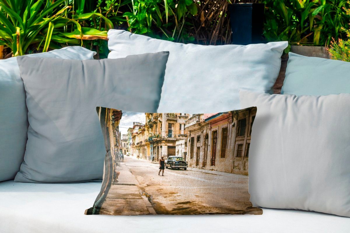 Polyester, Dekokissenbezug, Kissenhülle Outdoor-Dekorationskissen, in MuchoWow Havanna, Dekokissen Straße