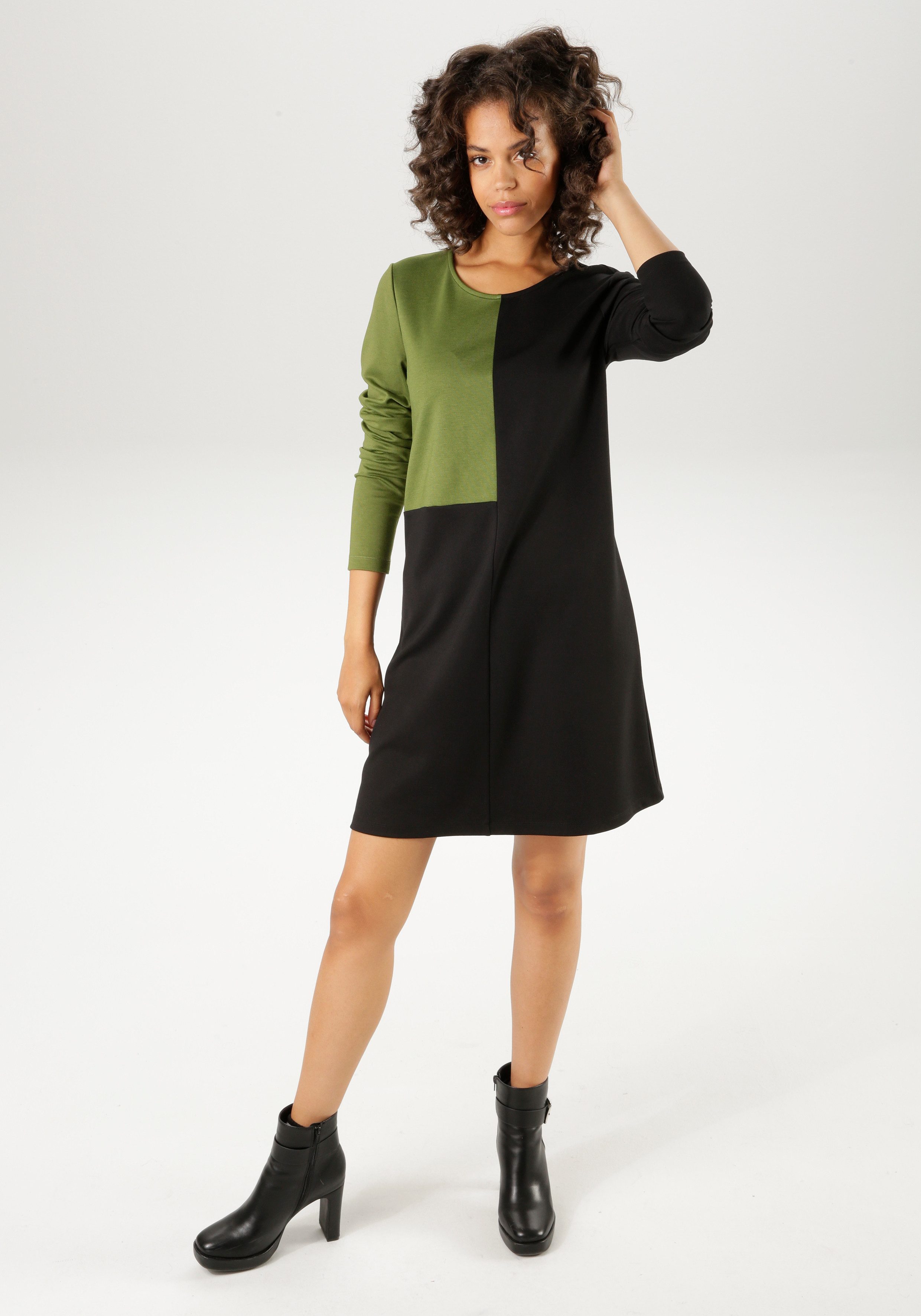 Aniston CASUAL Jerseykleid mir raffiniertem Farbeinsatz