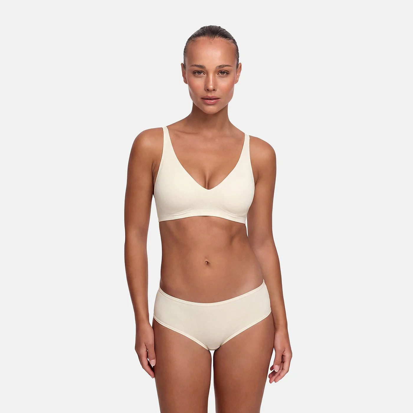 cfab (creamy fabrics) Bügelloser BH Comfort Push-Up BH-Ecru-L (1-tlg)