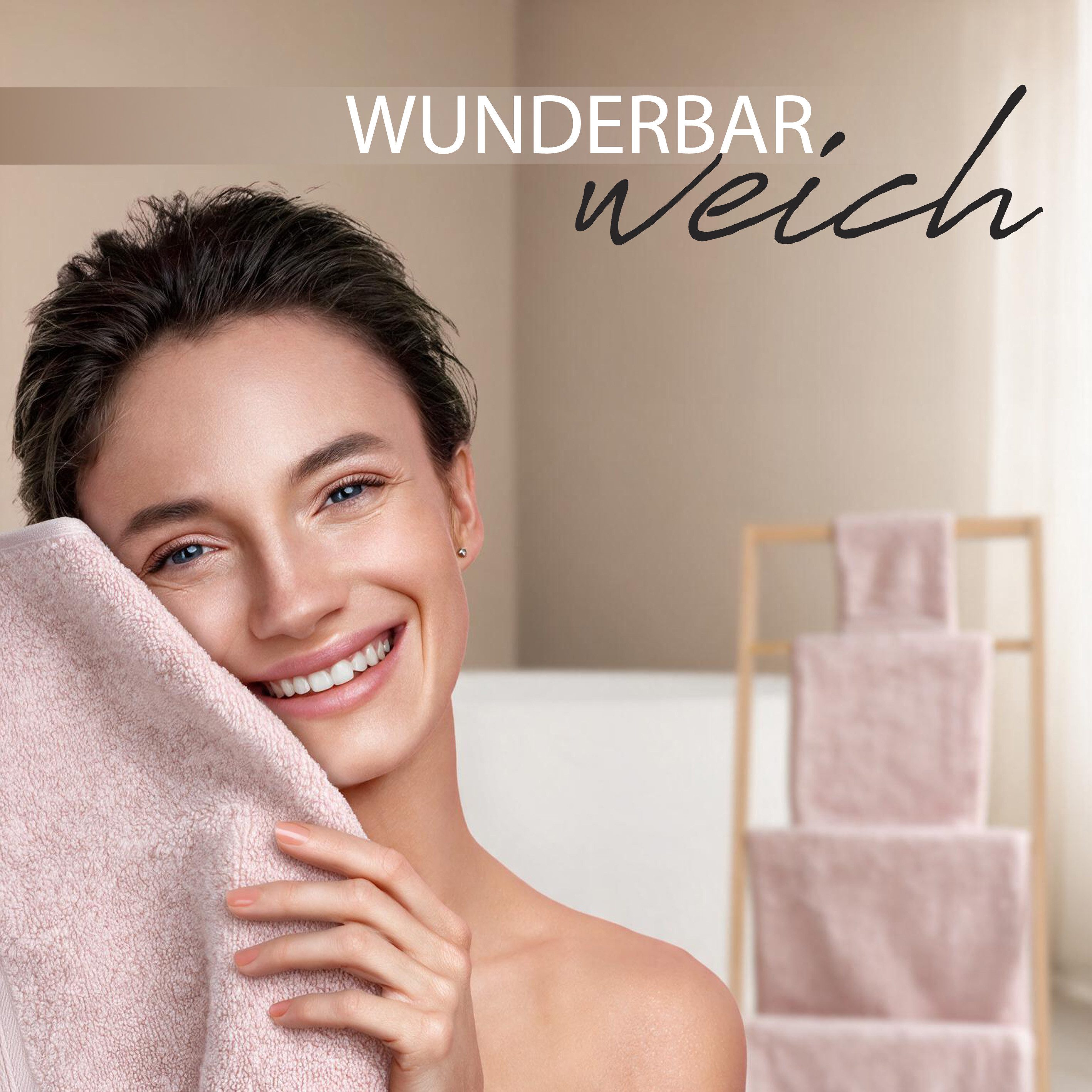 Hausfelder Saunatuch 2er Set Saunatuch XXL Hellrosa (2x Saunatuch XXL 100x200cm), Baumwollfrottee (2-St), Mit Aufhängeschlaufen, saugstark – Bild 3 von 5