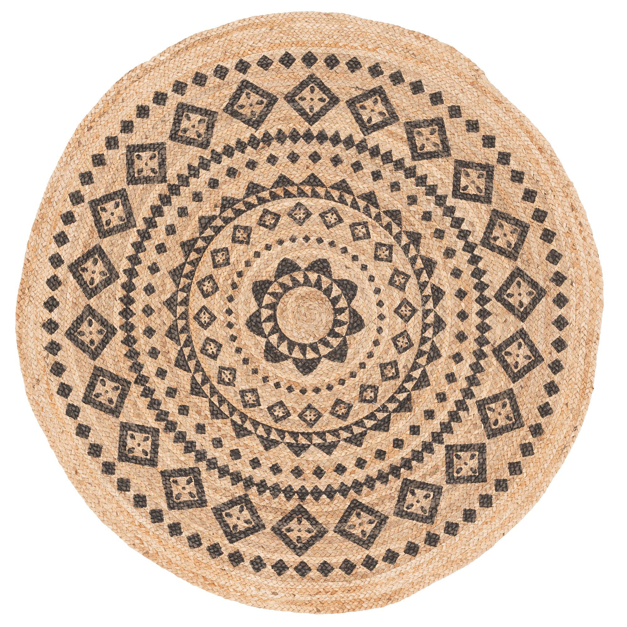 Pergamon Sisalteppich Handgefertigt Jute Teppich Nele Ethno Rund, Rund, Höhe: 4 mm – Bild 2 von 5