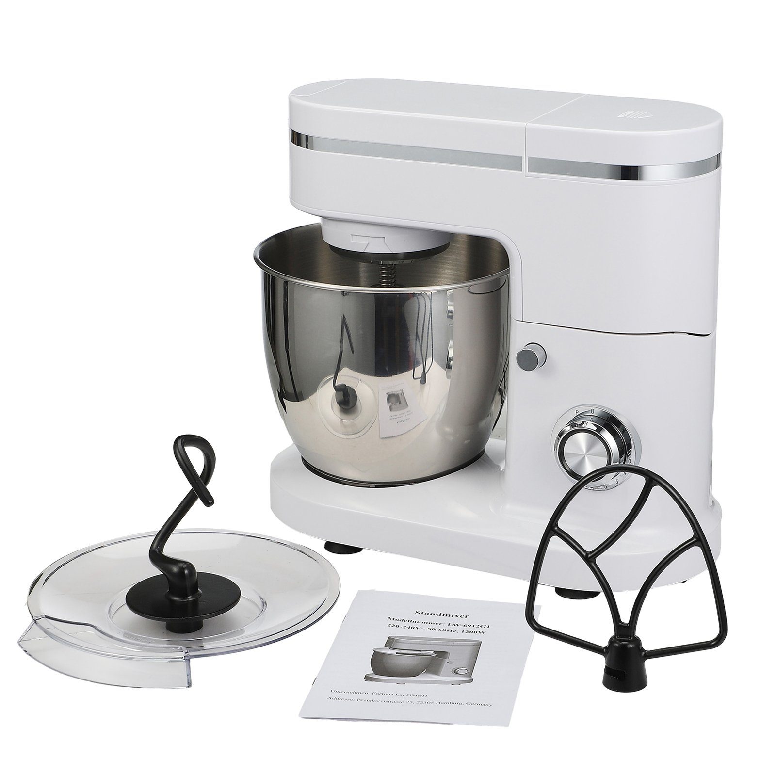 SEEZSSA Küchenmaschine mit Kochfunktion Kocher Grundausstattung LW6912G1 1200W, Mahlwerkaufsatz + Leistung Kunststoff Saftbecher 