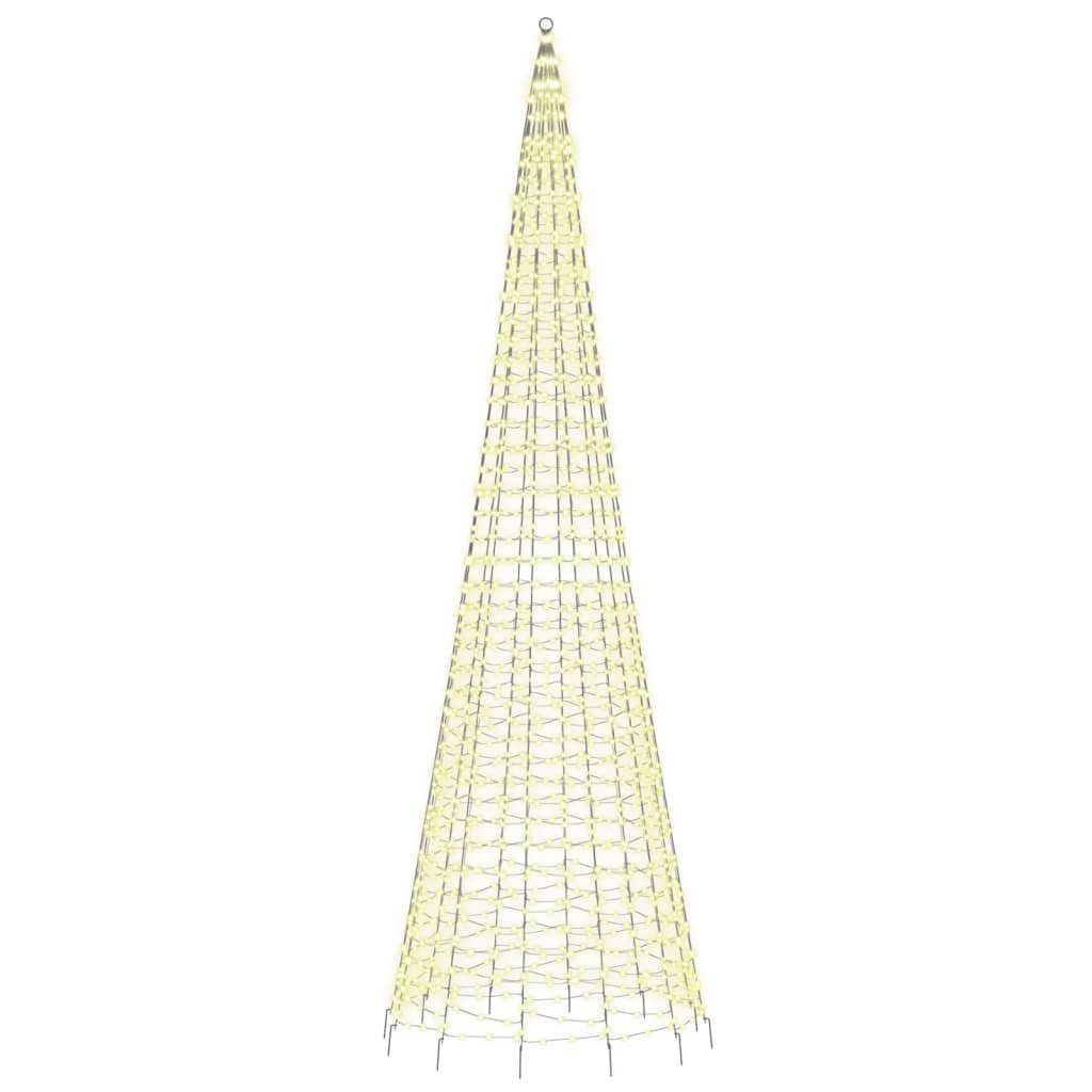 vidaXL Dekolicht 500 cm LED-Weihnachtsbaum für Fahnenmast 1534 LEDs Warmweiß 500 cm Auß