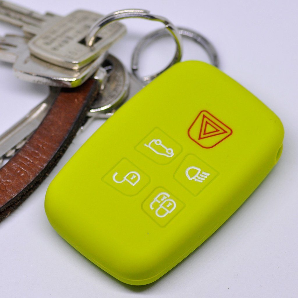 mt-key Schlüsseltasche Autoschlüssel Softcase Silikon Schutzhülle Pink, für  Land Rover Discovery IV Range Rover Sport Evoque 2009-2017 5 Knopf