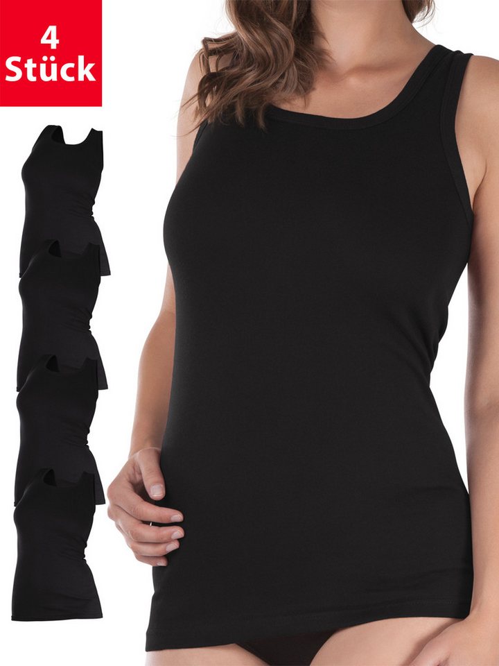 celodoro Unterhemd Damen Longshirt (1er, 2er oder 4er Pack) Feinripp Unterhemd