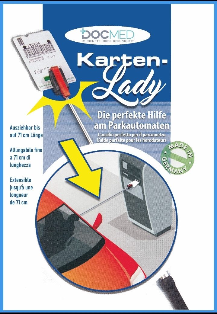 DocMed Halterung Das Original: Kartenlady Parktickethalter Made in Germany, (getestet von VOX "Hot oder Schrott", 2-tlg., Bestehend aus Kartenlady und passender Halterung, Alltagshelfer, Geschenk)