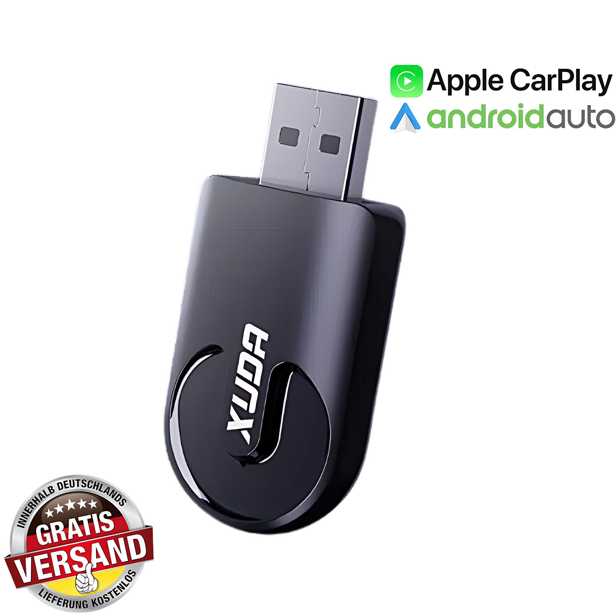 HS.SUPPLY Wireless USB Stick, Wireless CarPlay / Wireless Android Auto Adapter Auto-Adapter Standard-USB zu Bluetooth, unterstützt Online-Updates