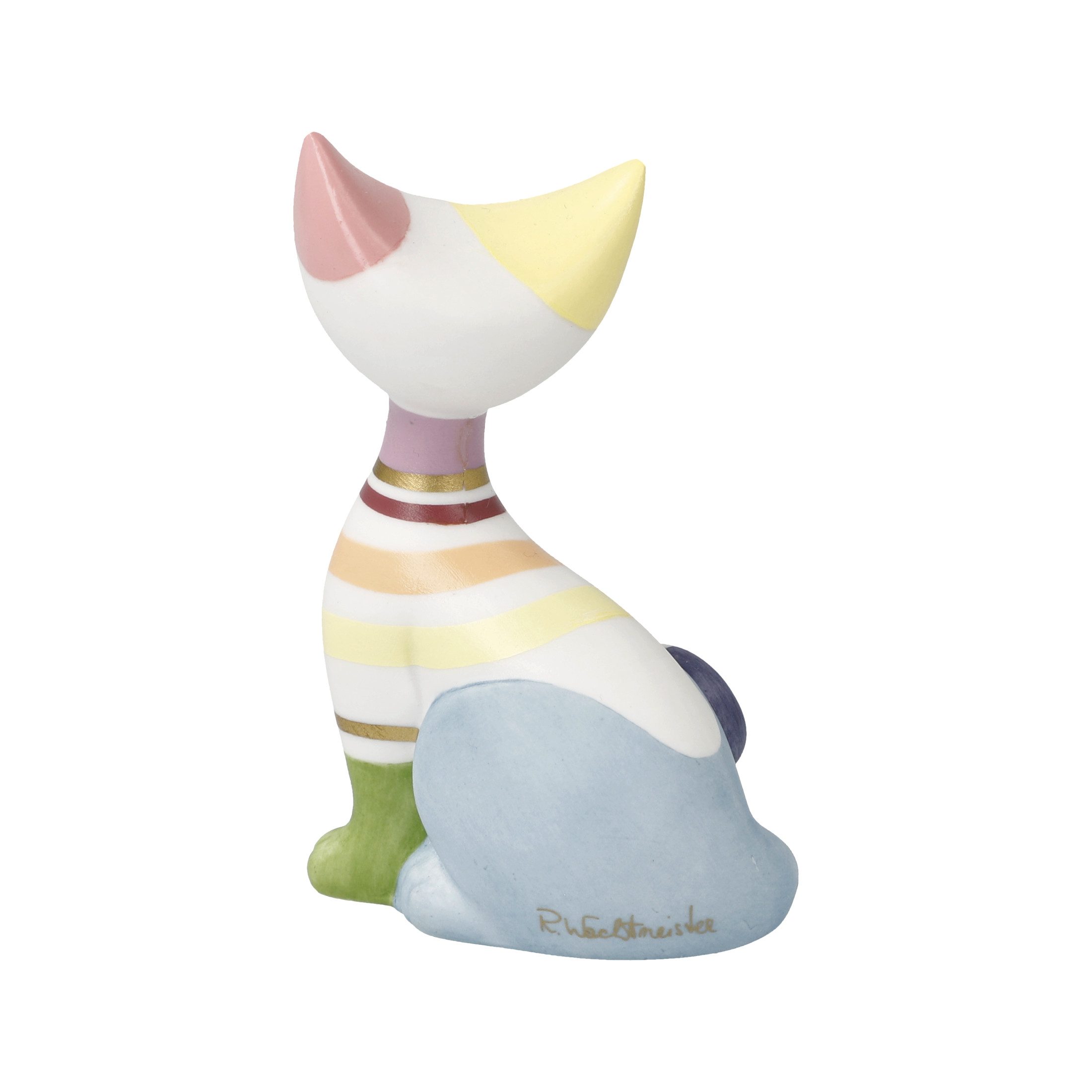 Goebel Dekofigur Rosina Wachtmeister, handgearbeitet, mehrfarbig, Katze, H: 8cm