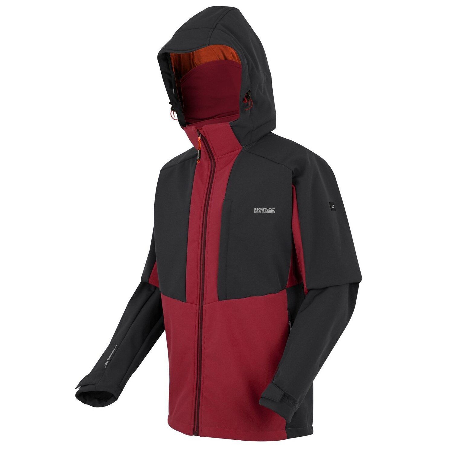Softshelljacke Hewitts mit Kapuze und Unterarmbelüftung