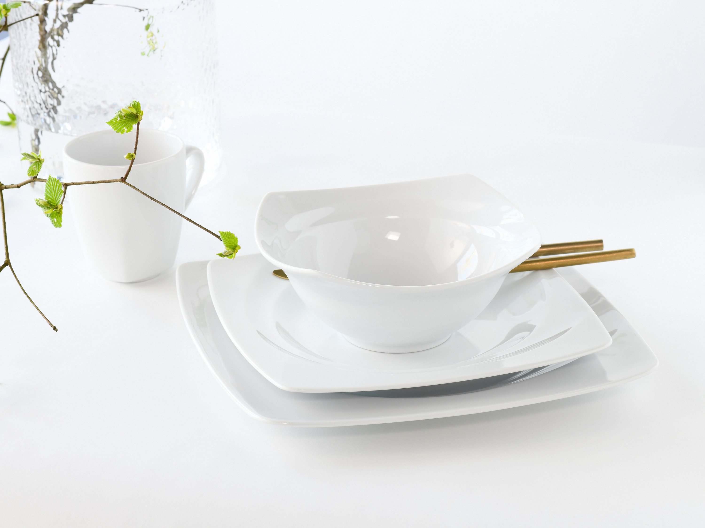 CreaTable Müslischale Celebration Weiss, Porzellan, (Set, 6-tlg)