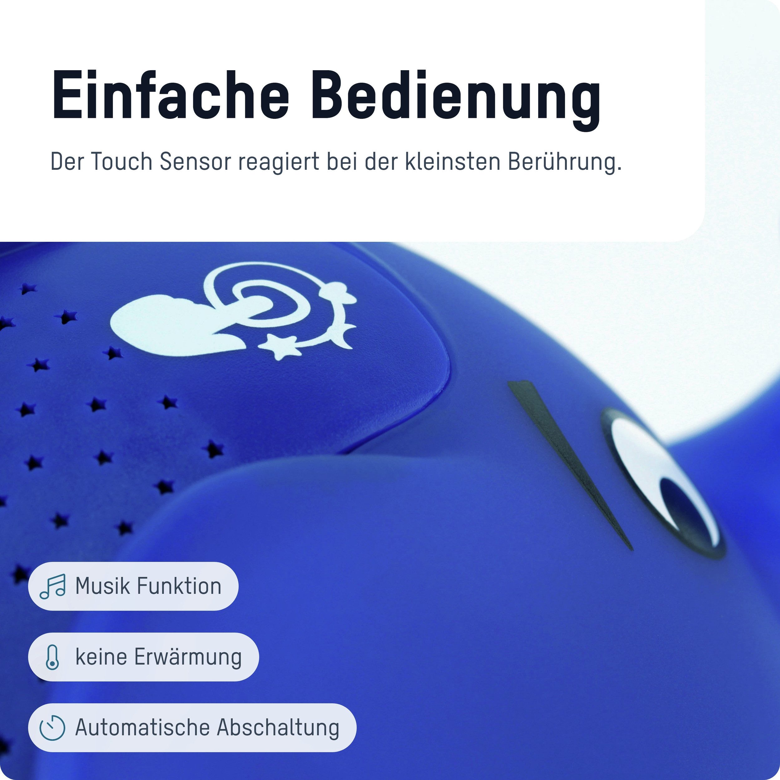 ANSMANN AG LED-Sternenhimmel LED Sternenhimmel Projektor Elefant Musik Sternenlicht Einschlafhilfe