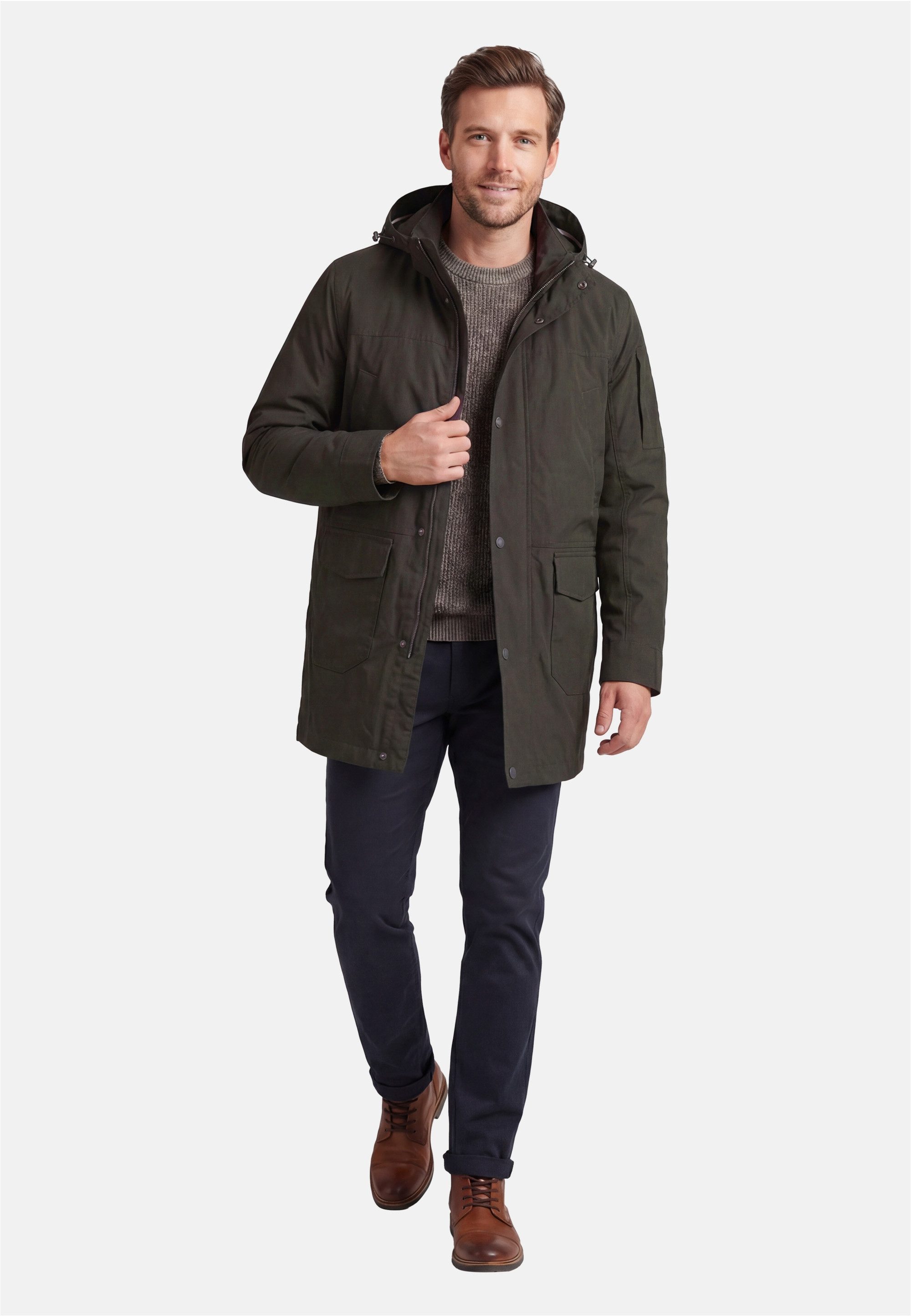 New Canadian Outdoorjacke (1-St) mit abnehmbarer, verstellbarer Kapuze