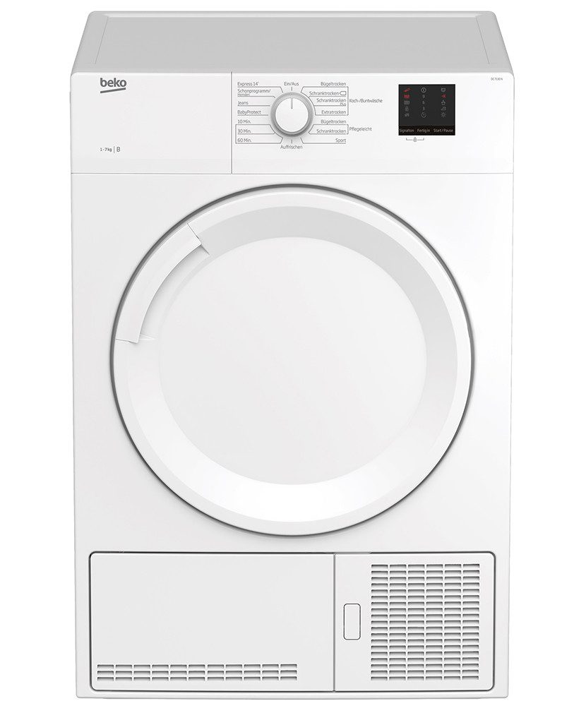 BEKO Kondenstrockner DC 7130 N, Knitterschutz, Aquawave-Schontrommel, Xpress 35 min