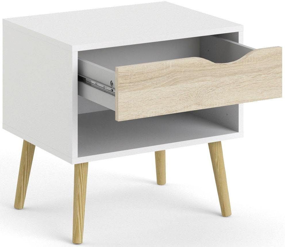Home affaire Nachttisch Oslo Nachtkommode, Nachtschrank, Beistelltisch, 1 Schublade, 1 offenes Fach, Breite 50 cm, Höhe 50 cm – Bild 5 von 5