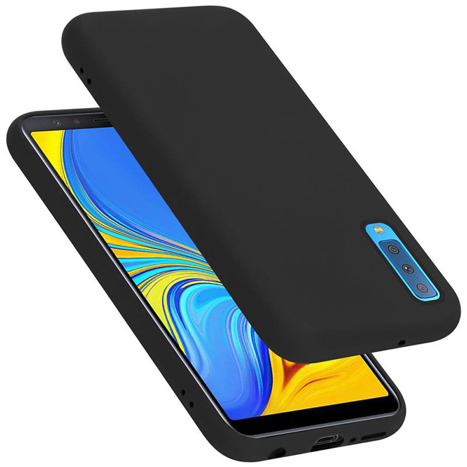 Cadorabo Handyhülle für Samsung Galaxy A7 2018 Hülle Samsung Galaxy A7 2018, Flexible Hülle TPU Silikon Schutzhülle Back Cover Case
