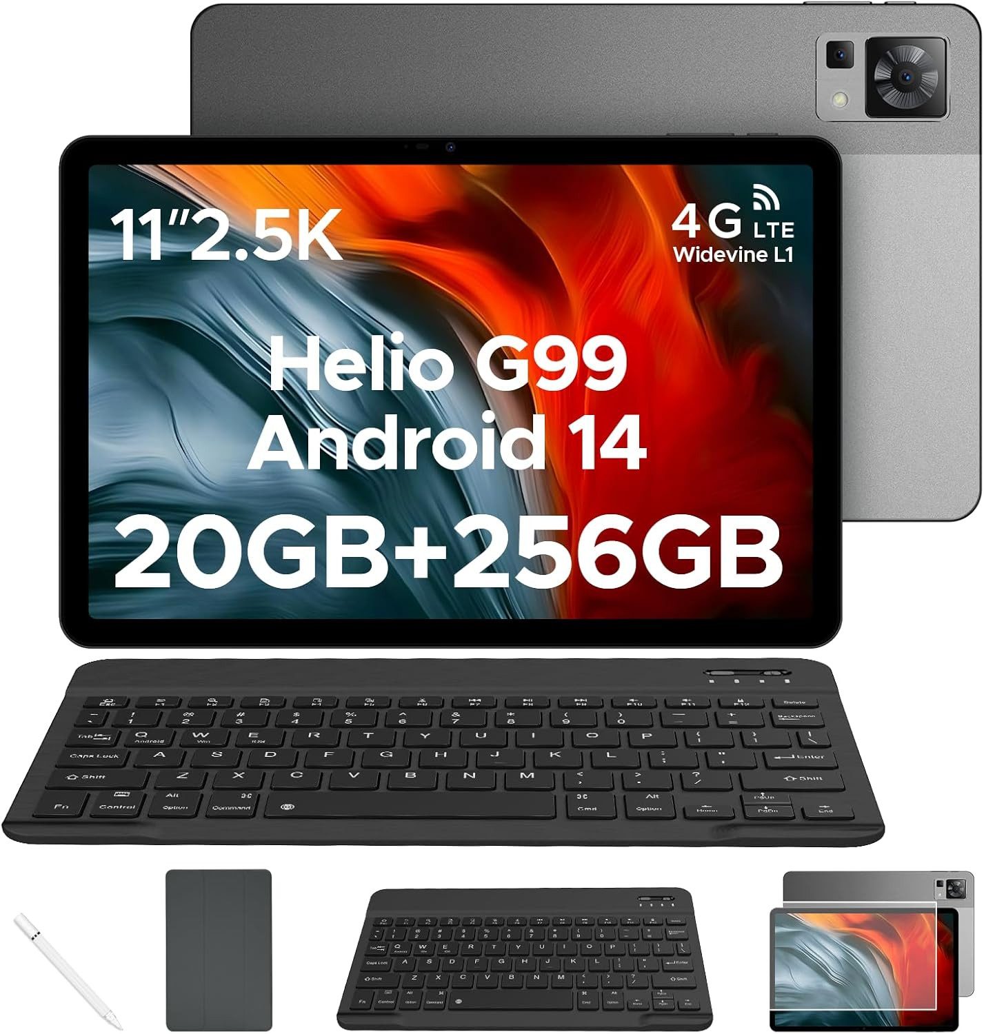 DOOGEE 8 GB RAM 8580 mAh Akku Full HD Gaming Tablet (11", 256 GB, Android 14, Leistungsstarkes Gerät für Arbeit, Unterhaltung und kreative Ideen)