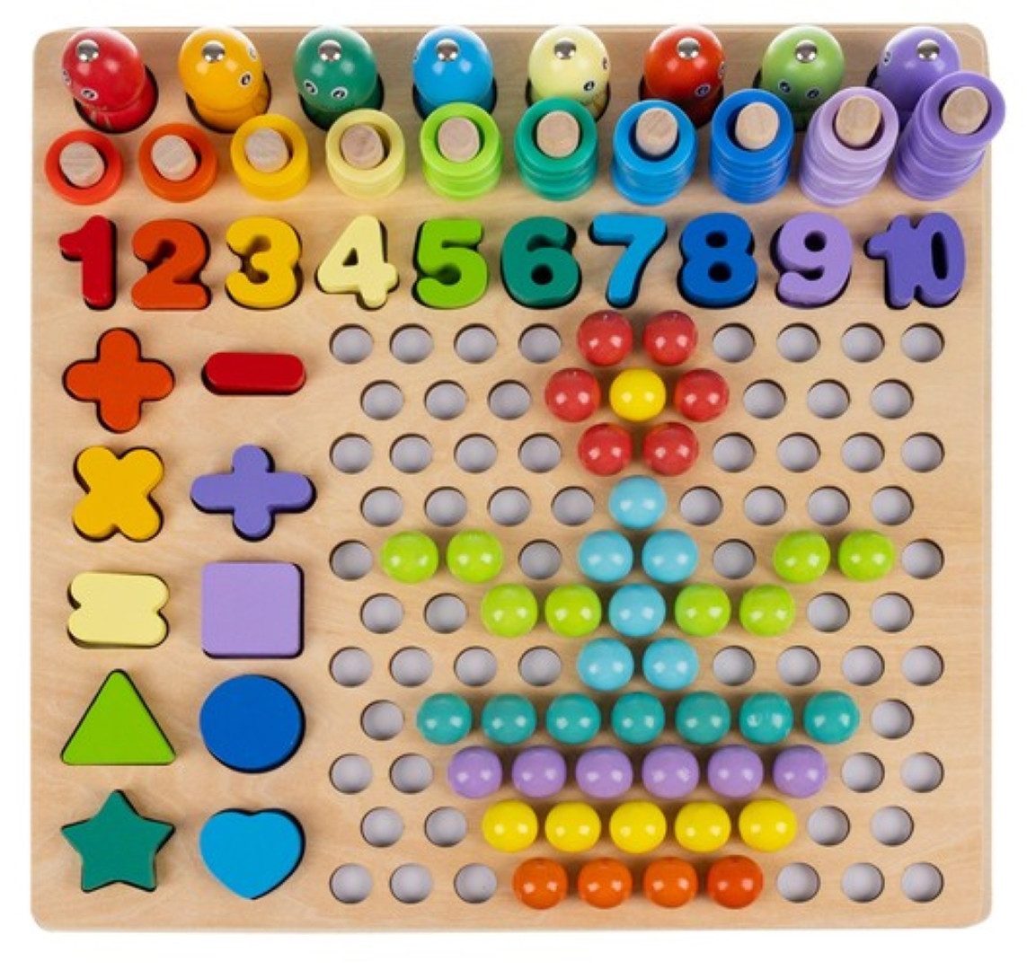 KRUZZEL Lernspielzeug Perlen Mosaik Holzpuzzle Lernspielzeug Kinder, Handwerk, Entwicklung (Holzpuzzle, Lernspielzeug, Holzperlen, Entwicklungsspielzeug, handwerkliches Lernen, pädagogisches Spielzeug, 176-St., Lernmöglichkeiten und fördert handwerkliche Fähigkeiten kreativ), Förderung von Konzentration, Geduld und kreativer Entwicklung.