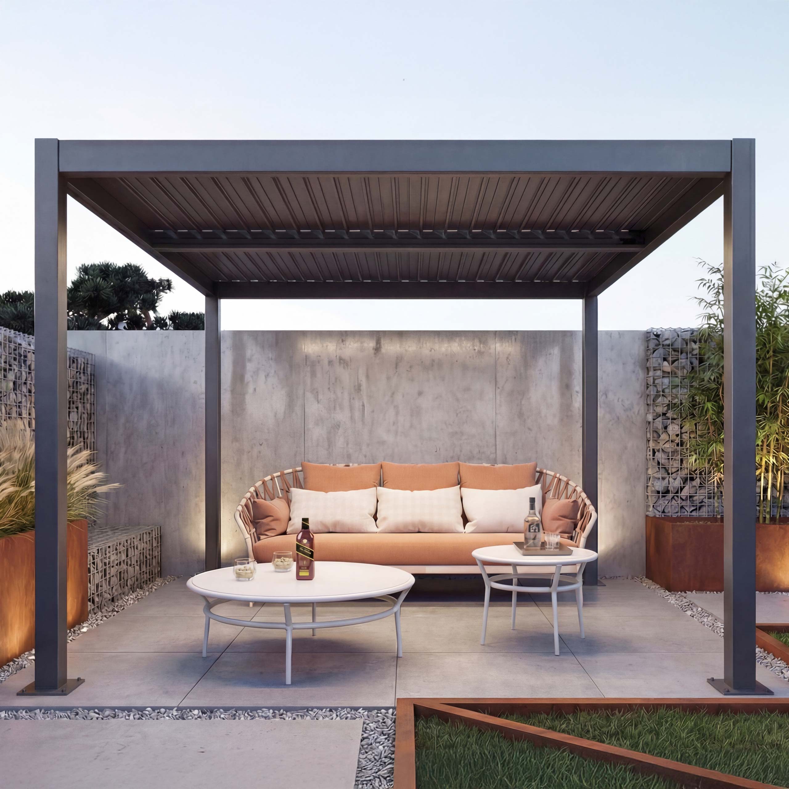 MCW Pergola MCW-L46-11-3x4, BxTxH: 400x300x220 cm, Stabiles Gestell mit Füßen, Windresistenz bis zu 100 km/h