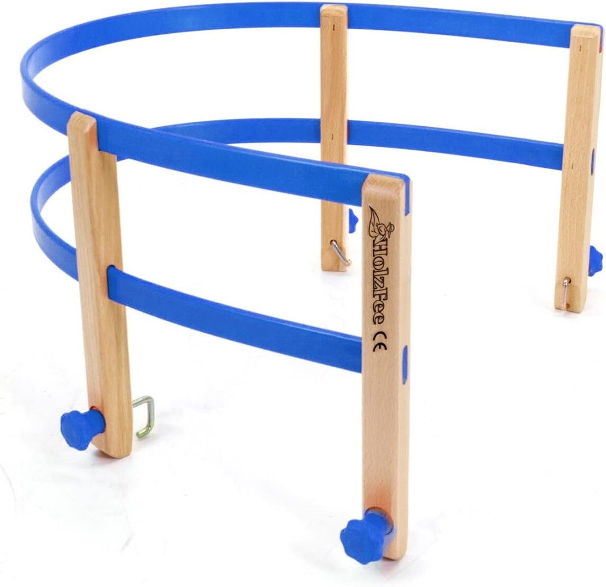 Holzfee Schlitten-Rückenlehne Schlittenlehne flexibel für Kinder, einfache Montage, stabil & sicher, Farbe: Blau