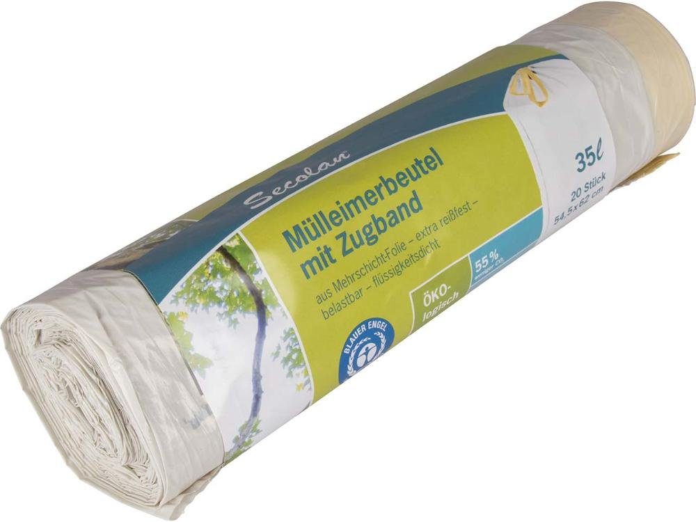 SECOLAN Müllbeutel Secolan Müllbeutel mit Zugband 35 l, 20 Stk.