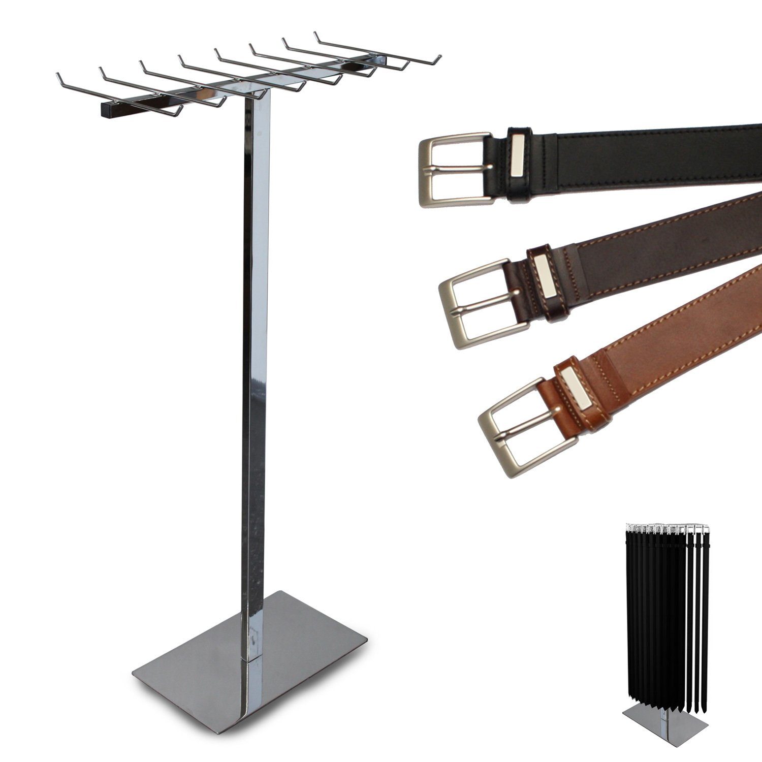GERSO Gürtelhalter Design Gürtelständer verchromt