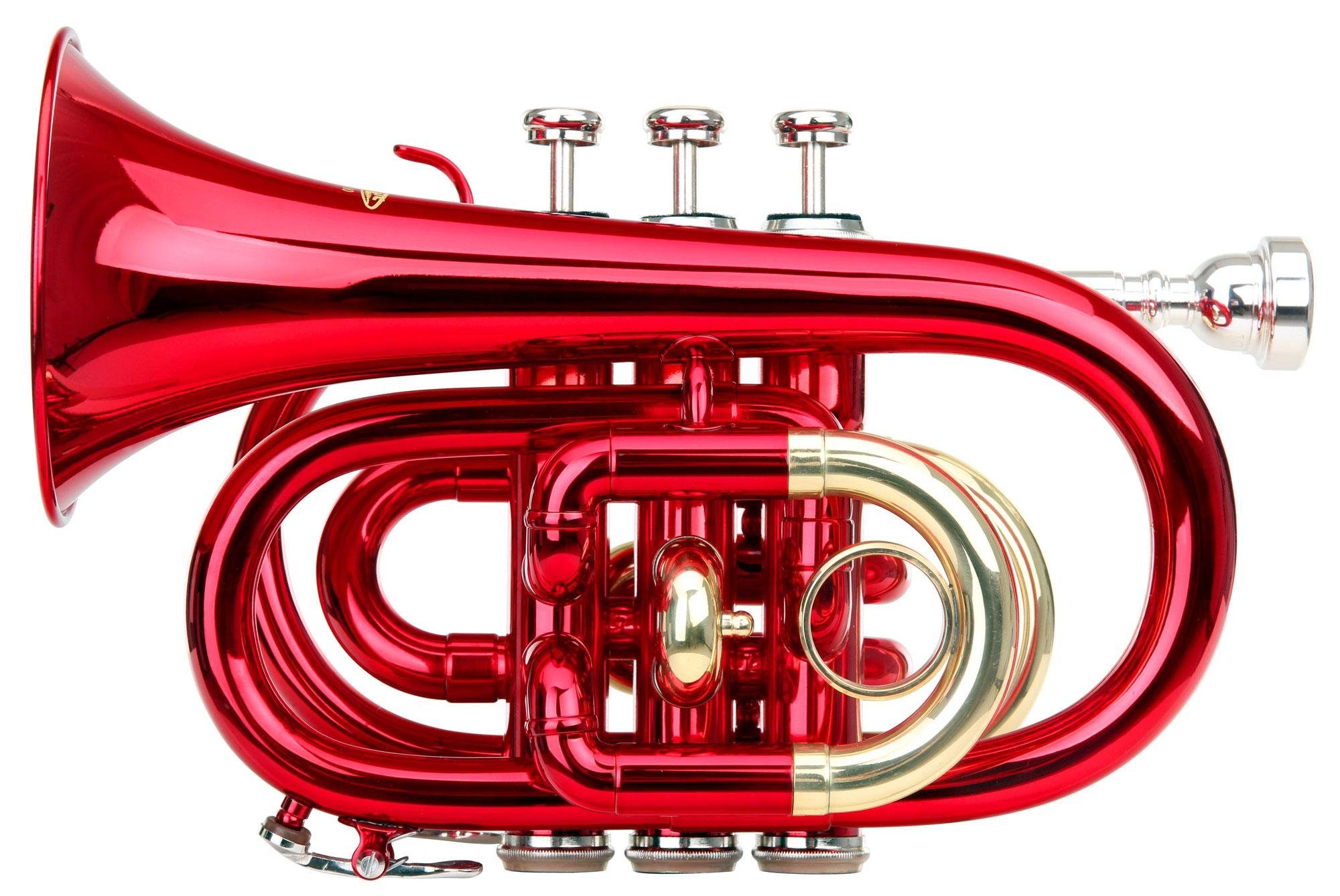 Classic Cantabile Trompete TT-400 Taschentrompete Bb, inkl. Koffer & Mundstück, Trompete im Taschenformat, Schallbecher: 93 mm