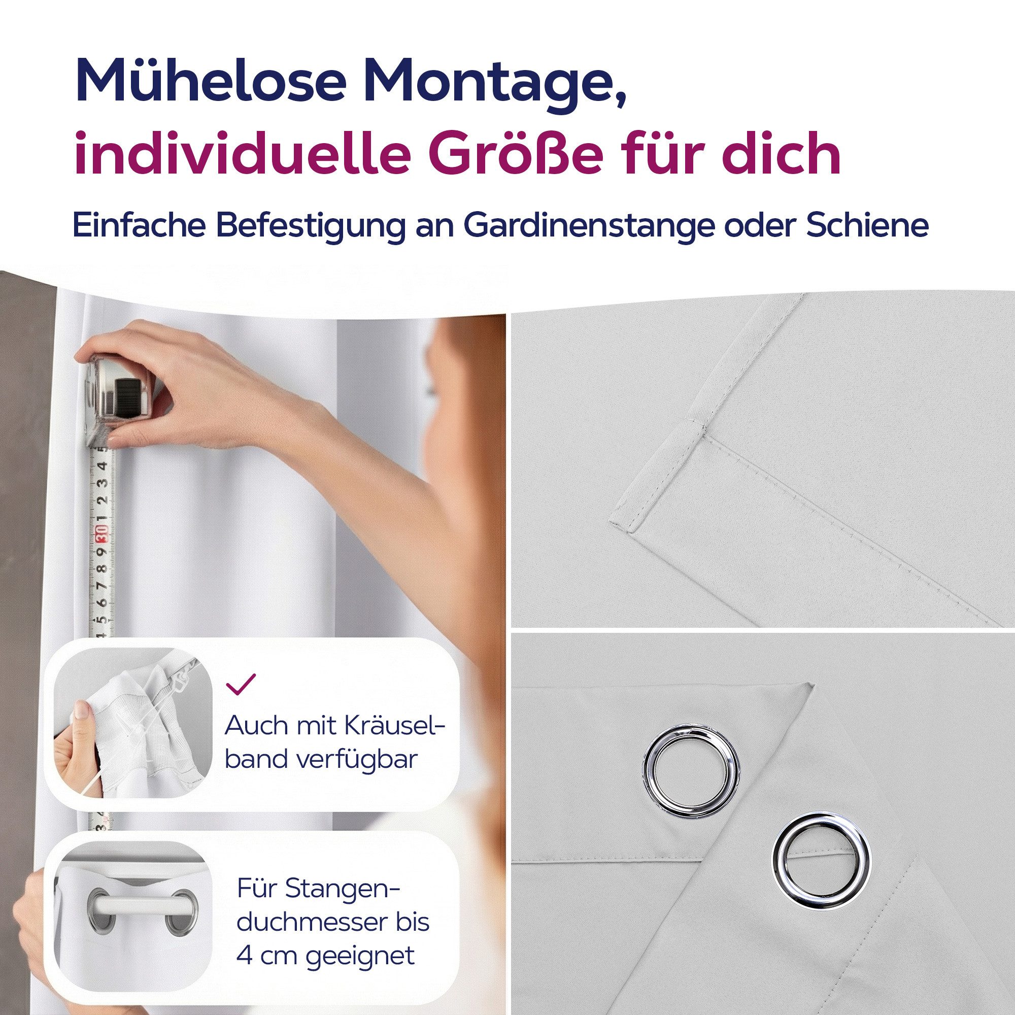 Beautex Verdunkelungsvorhang mit Ösen Vorhang, Gardine blickdicht abdunkelnd (1 St), Ösen, verdunkelnd, Blackout, blickdicht, waschbar, Ösenaufhängung, Farbwahl – Bild 5 von 5