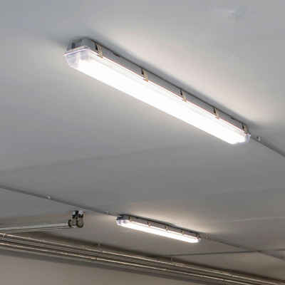 V-TAC LED Deckenleuchte, LED-Leuchtmittel fest verbaut, Kaltweiß, LED Wannenleuchte Feuchtraumlampe 6500K Kellerlampe L150 cm 2er Set