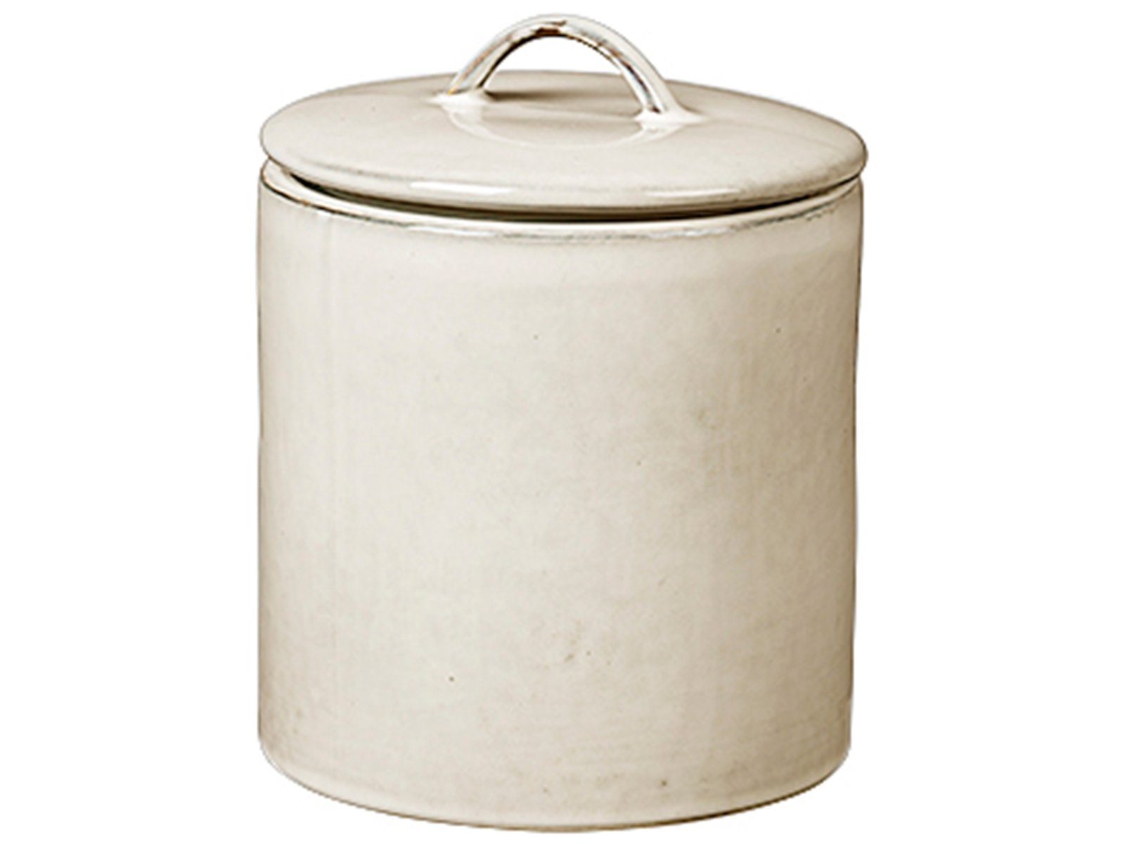 Broste Copenhagen Vorratsdose NORDIC SAND Dose mit Deckel 12 cm, Steingut mit reaktiver Glasur