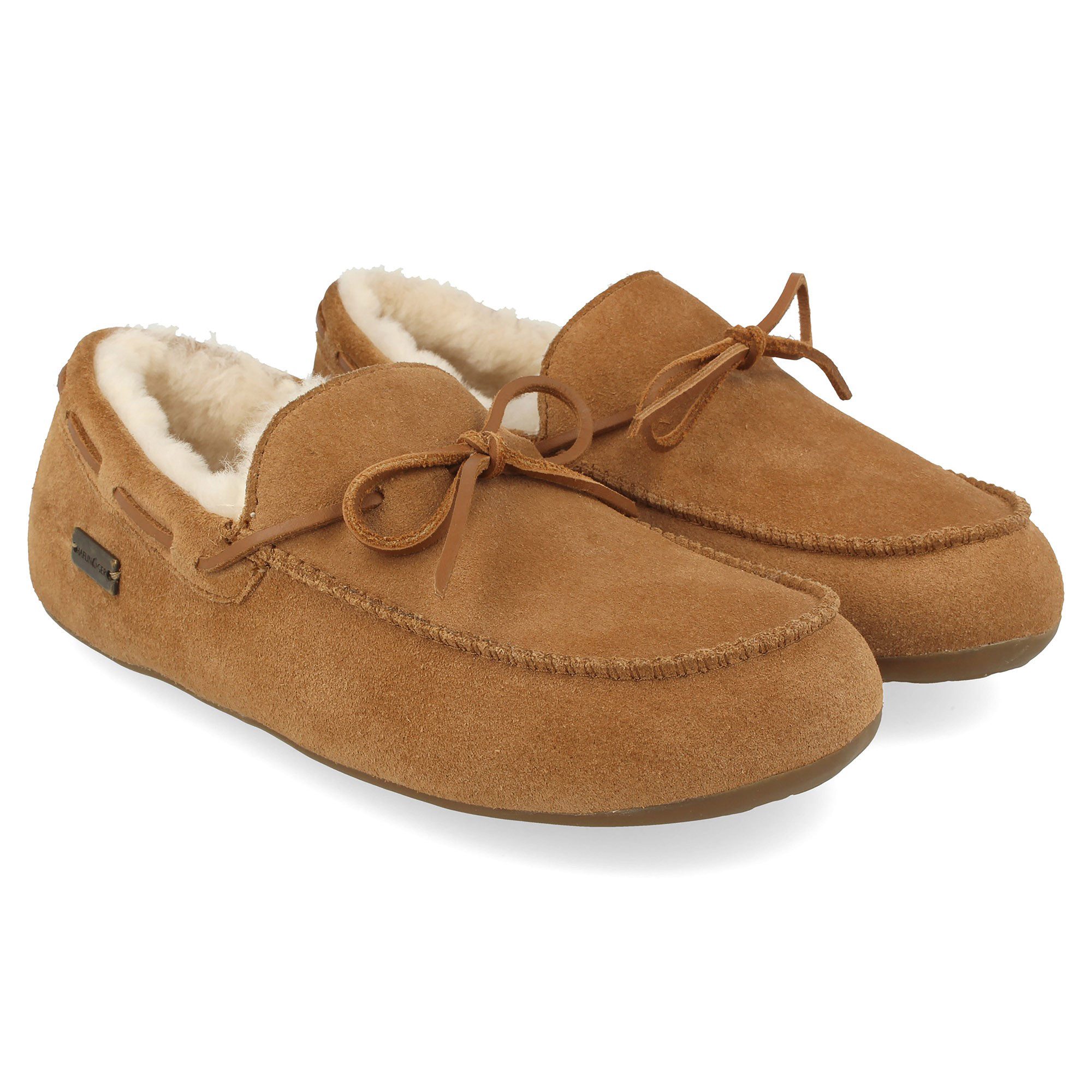 Haflinger Lammfellclog Mokassin Yumah Hausschuh aus Leder unisex Hausschuh