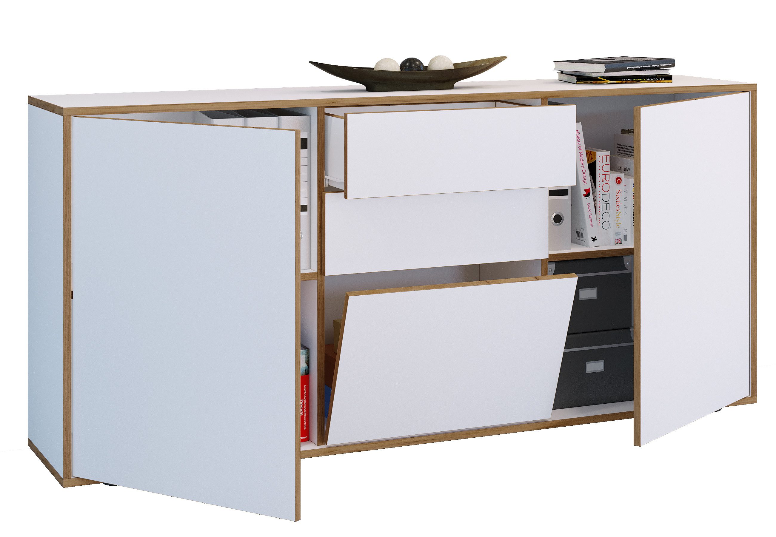 VCM Kommode Sideboard Salia H. 74 x B. 160 x T. 33 cm