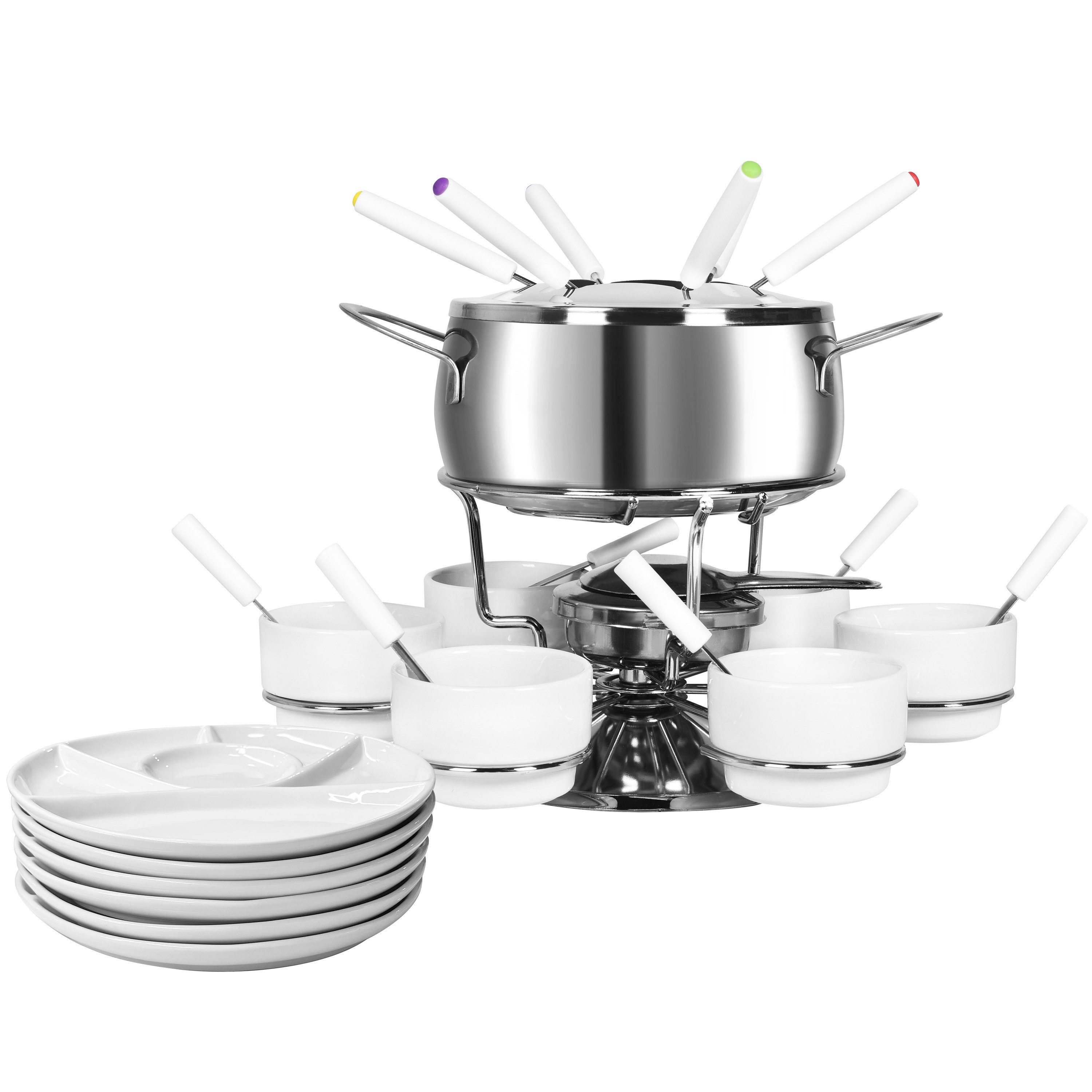 Ribelli Fonduetopf Fondue-Set 28-teilig
