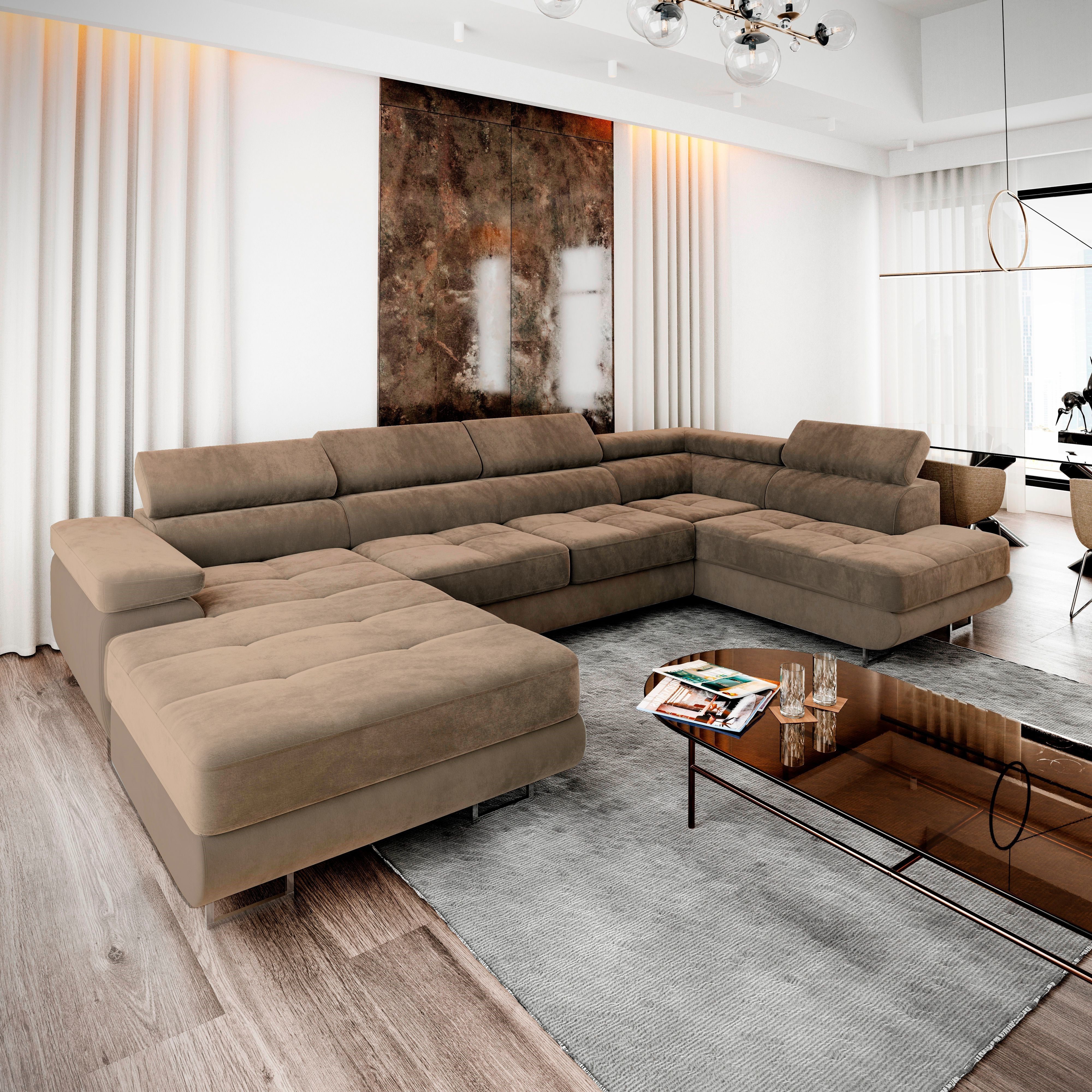 Masseno Ecksofa CASONE mit Schlaffunktion U-Form, günstig online kaufen