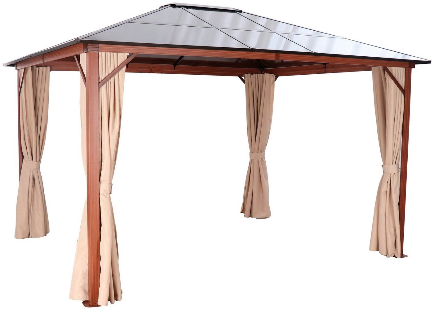 Thumbnail - KONIFERA Pavillon Holzoptik, mit 4 Seitenteilen, (Set), BxT: 300x365 cm, Aluminiumgestell