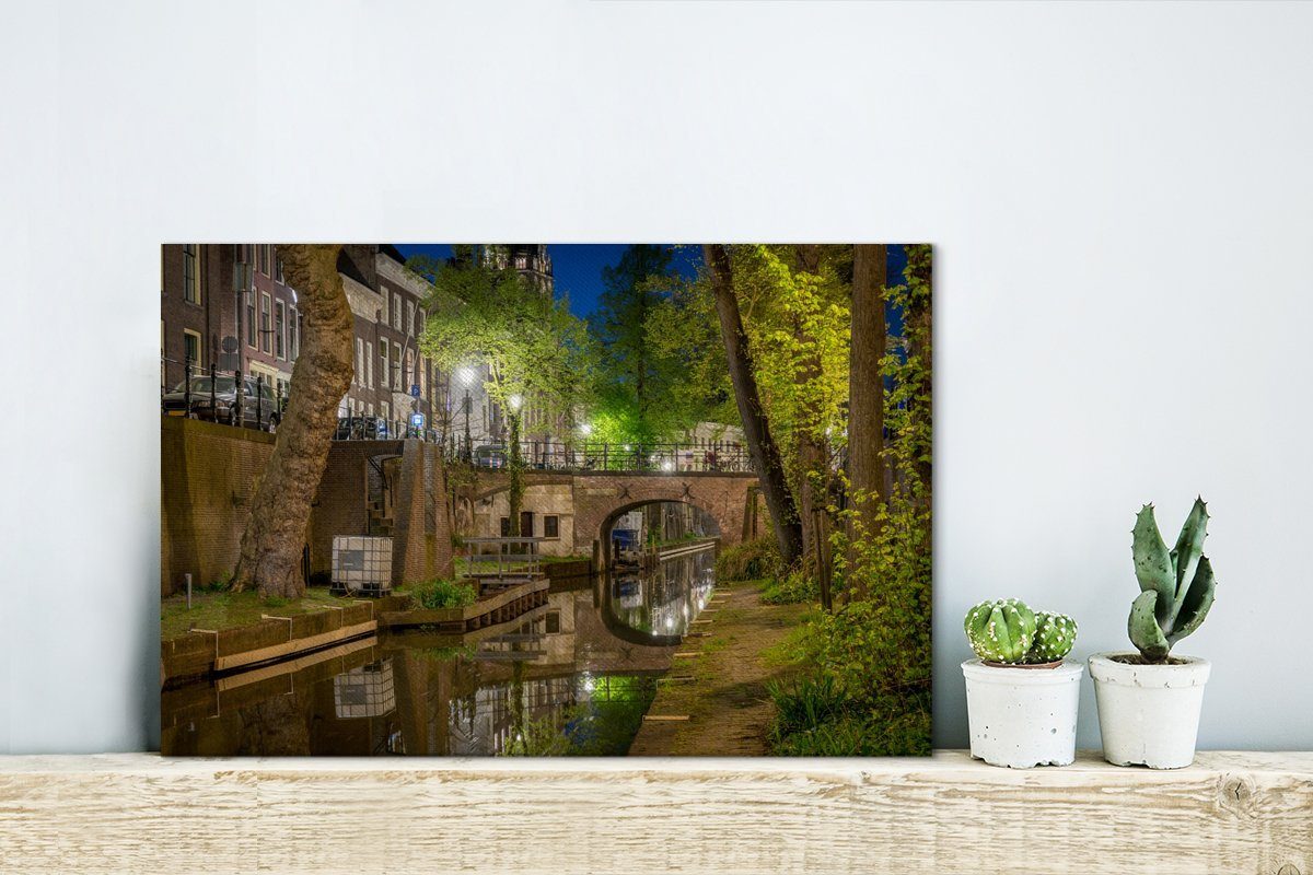 30x20 - - Wandbild St), (1 Leinwandbild Pflanzen, cm Aufhängefertig, OneMillionCanvasses® Wanddeko, Leinwandbilder, Utrecht Moat