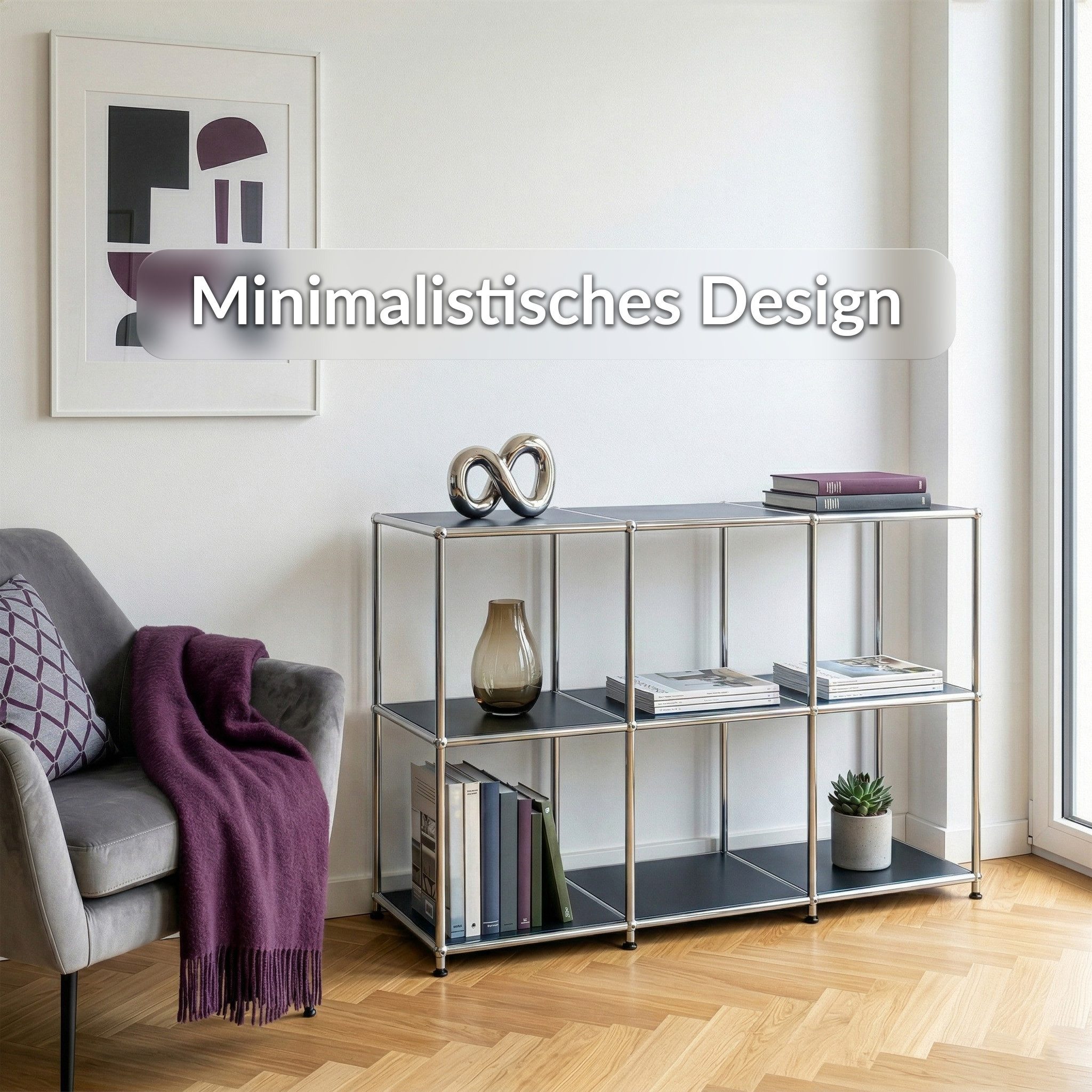 Kubus Standregal Urban Pure MK-018, Ablagen Sideboard Lowboard Offenes Bücherregal, Einzelartikel, Offene Bauweise, breite Ablageflächen, höhenverstellbare Füße – Bild 3 von 5