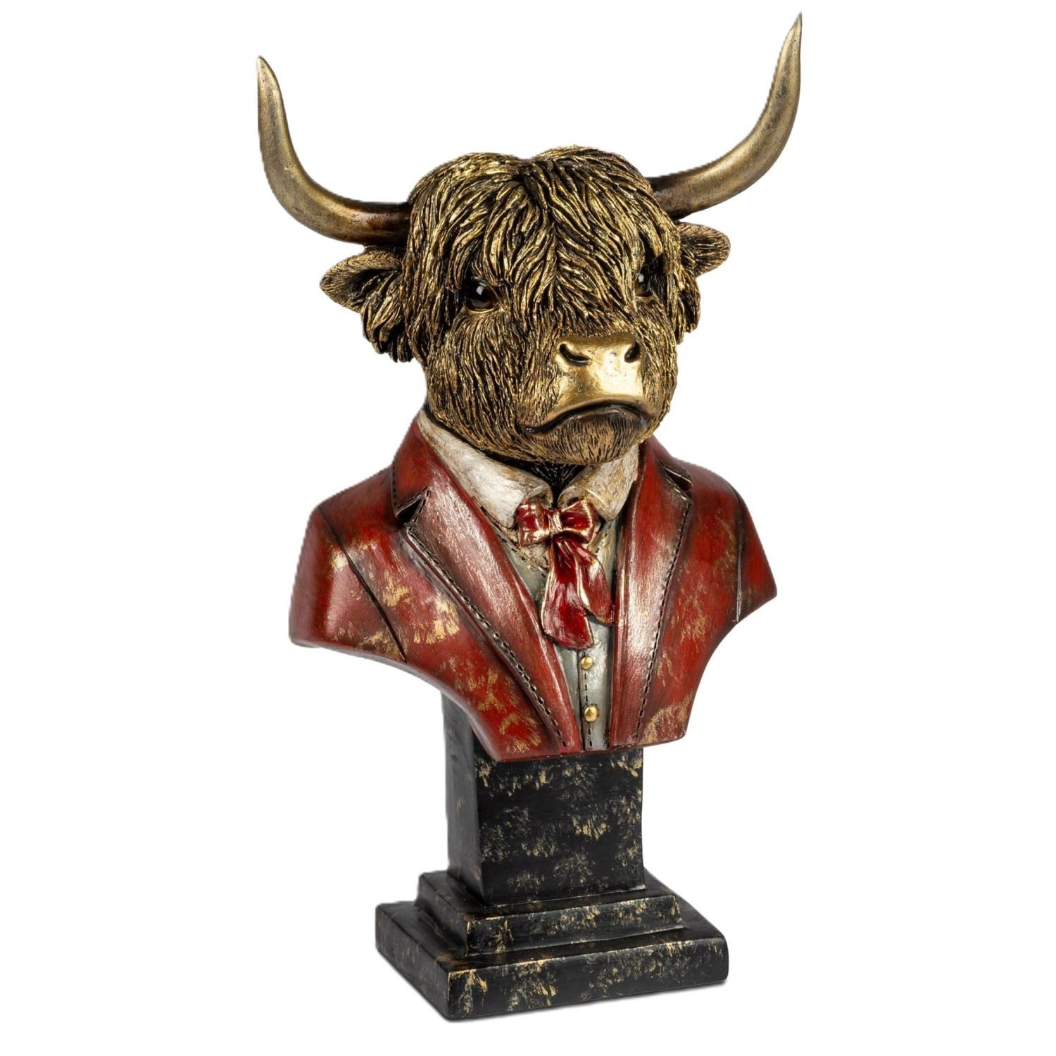 formano Dekofigur Tiere, auf Sockel, Antikgold, Motiv: Kuh