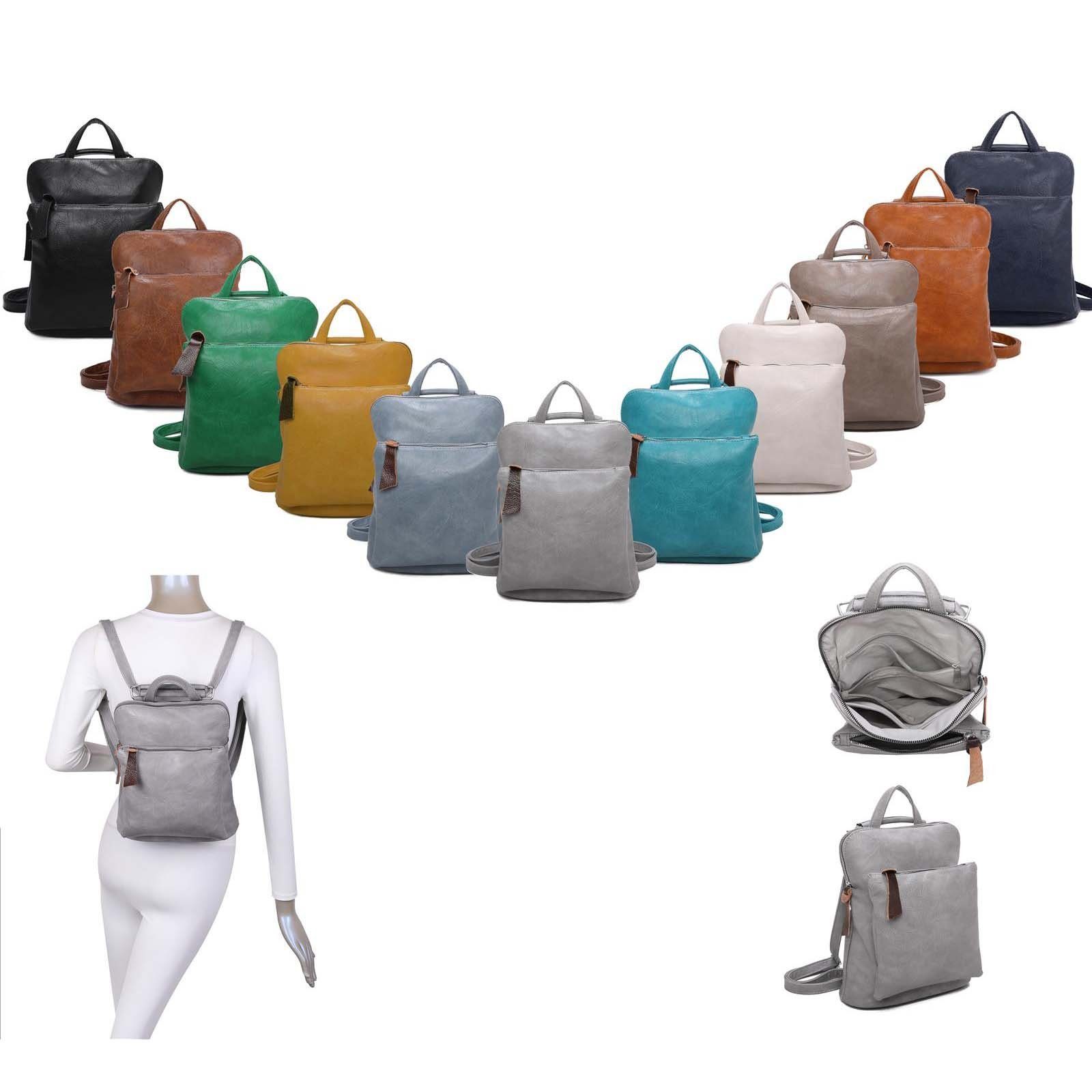 ITALYSHOP24 Rucksack Damen Rucksack Tasche Umhängetasche Schultertasche Han günstig online kaufen