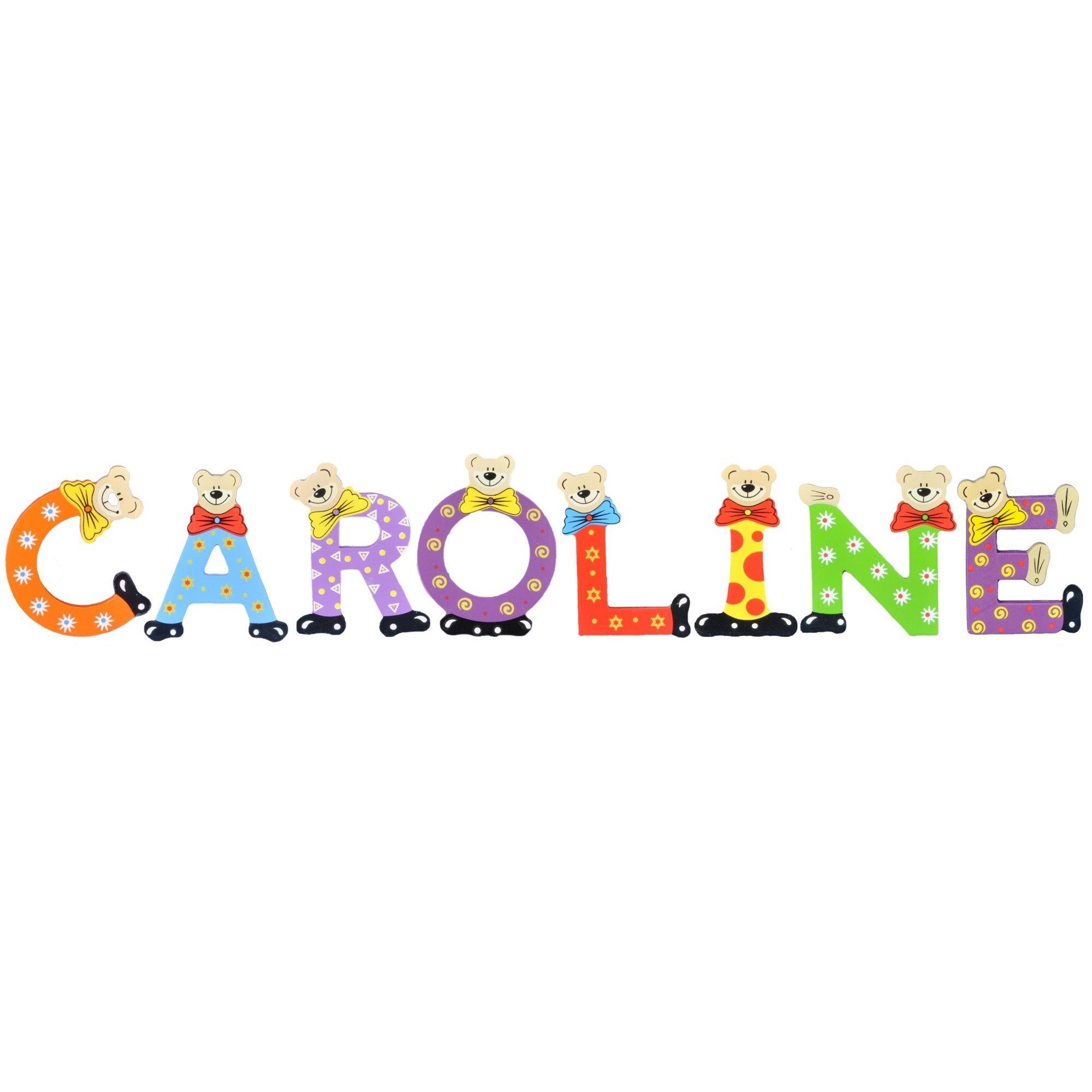 8 sortiert Kinder CAROLINE Deko-Buchstaben (Set, Playshoes St), Namen-Set, - Holz-Buchstaben