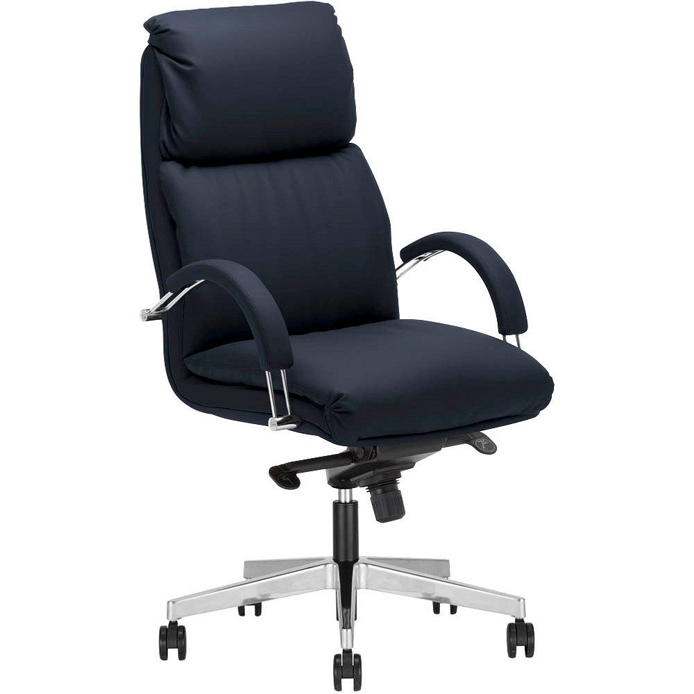 Nowy Styl Для шефа 1 Stuhl Bürostuhl Nadir Steel - Kunstleder blau/Gestell alu