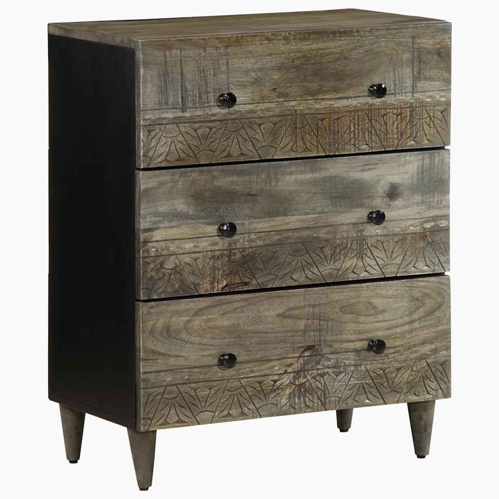 vidaXL Schranksystem Sideboards 2 Stk. Hellgrau 60x33,5x75 cm Massivholz