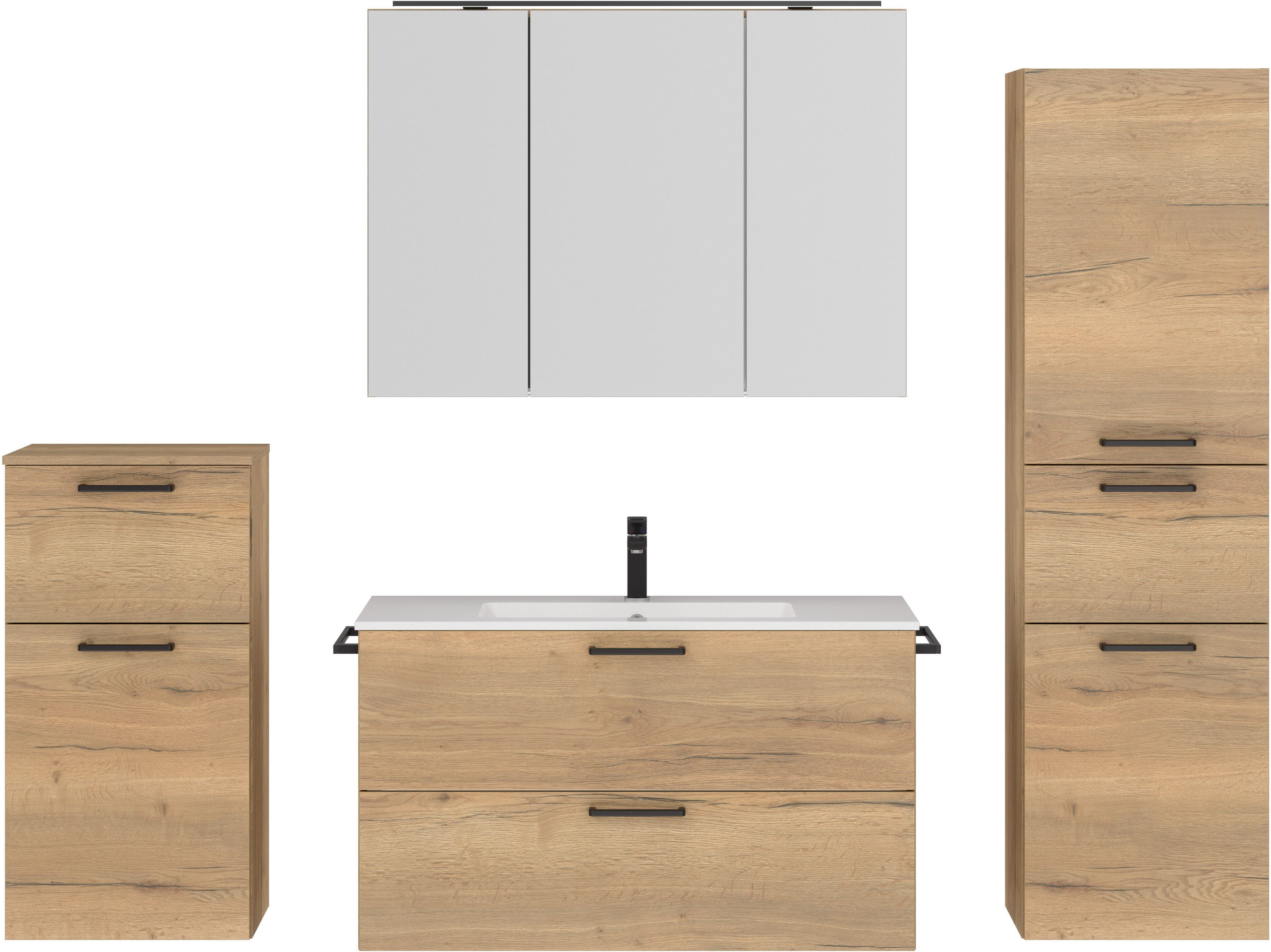nobilia® Badmöbel-Set Tolvina, (4-St., vormontiert, mit günstig online kaufen