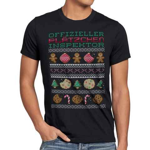 style3 Print-Shirt Herren T-Shirt Plätzchen Inspektor Ugly Sweater weihnachtsmarkt pfefferkuchen x-mas pulli